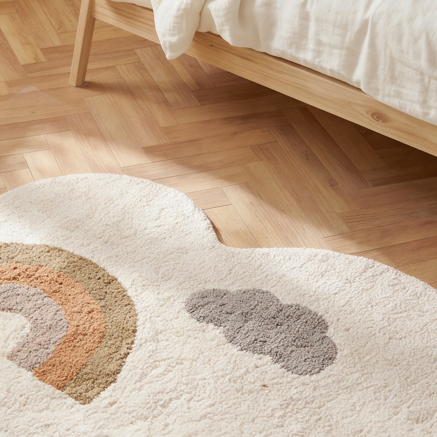 Tapis Enfant Forme Nuages Willy Multicolore 140x200cm