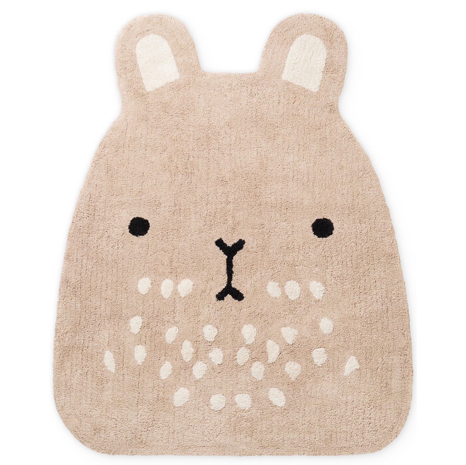 Tapis Enfant Tête Lapin Beige 120x152cm