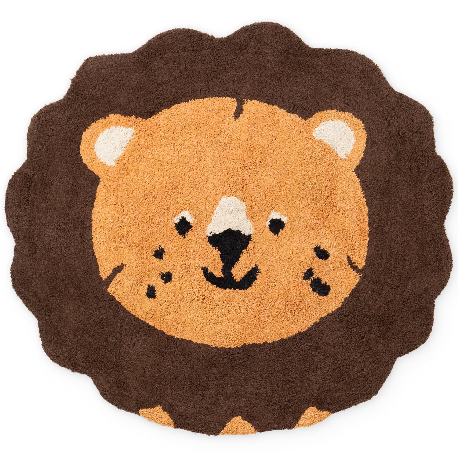 Tapis Enfant Tête Lion Brun 112x120cm