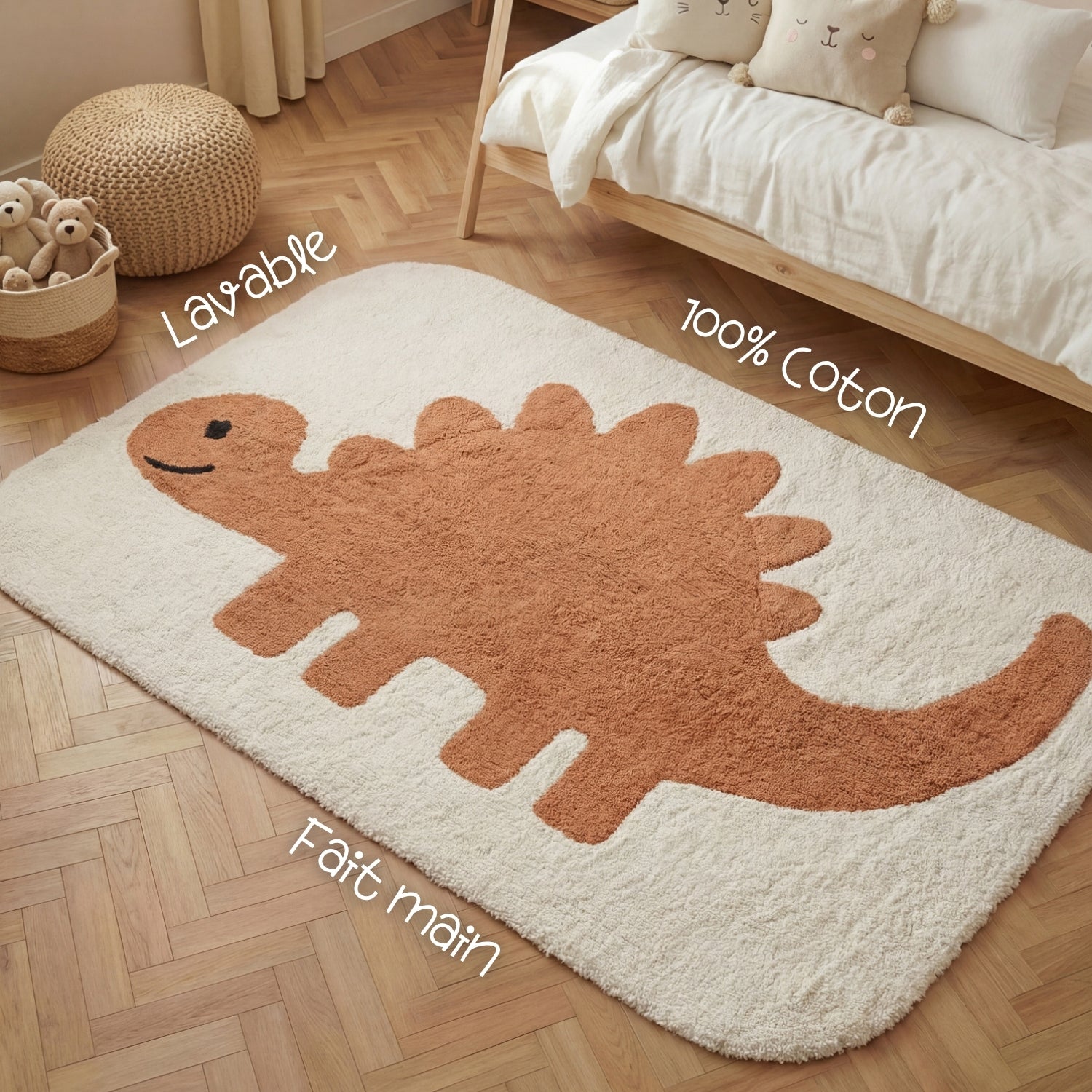 Tapis Enfant Doro Crème et Orange 140x200cm