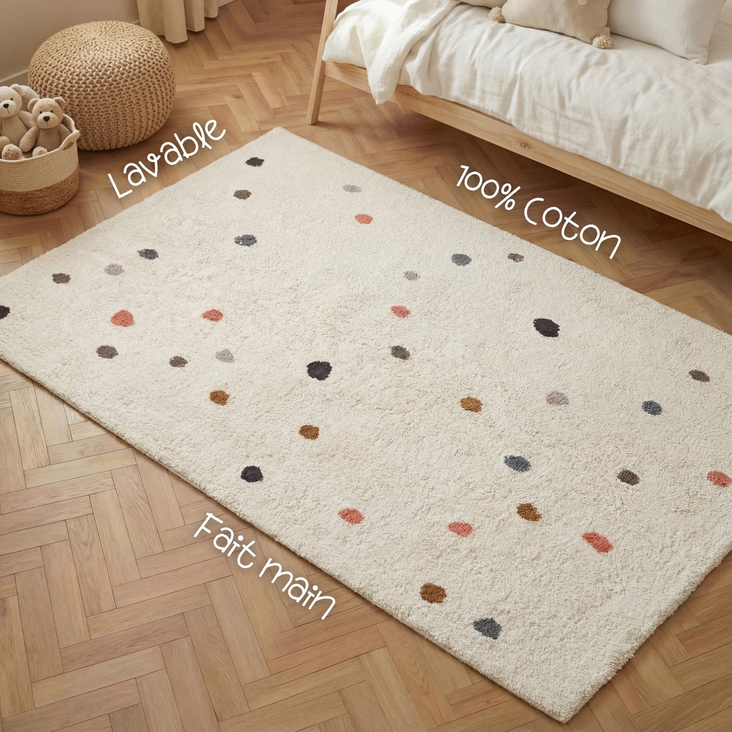 Tapis Enfant Pippo Terrazo Crème 140x200cm