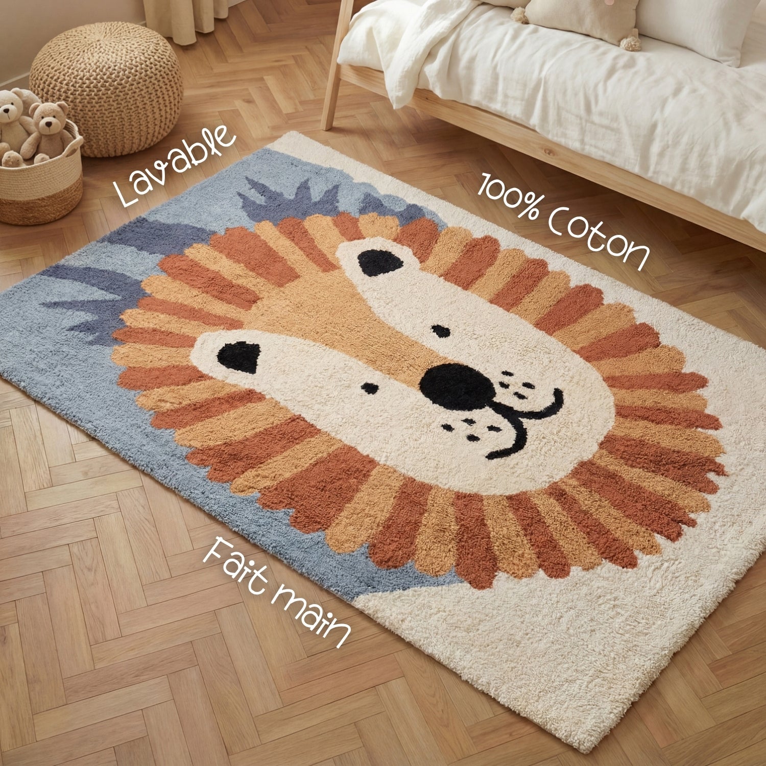 Tapis Enfant Lion Samba Multicolore 140x200cm