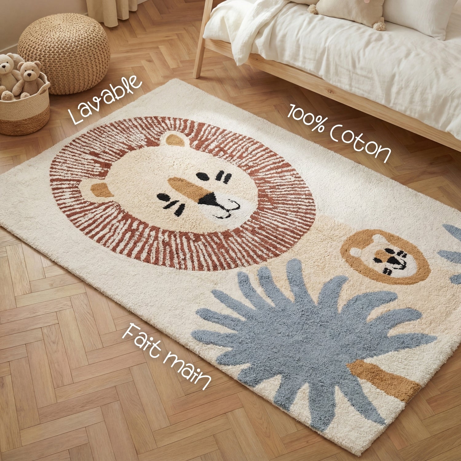 Tapis Enfant Lion Leandre Multicolore 140x200cm