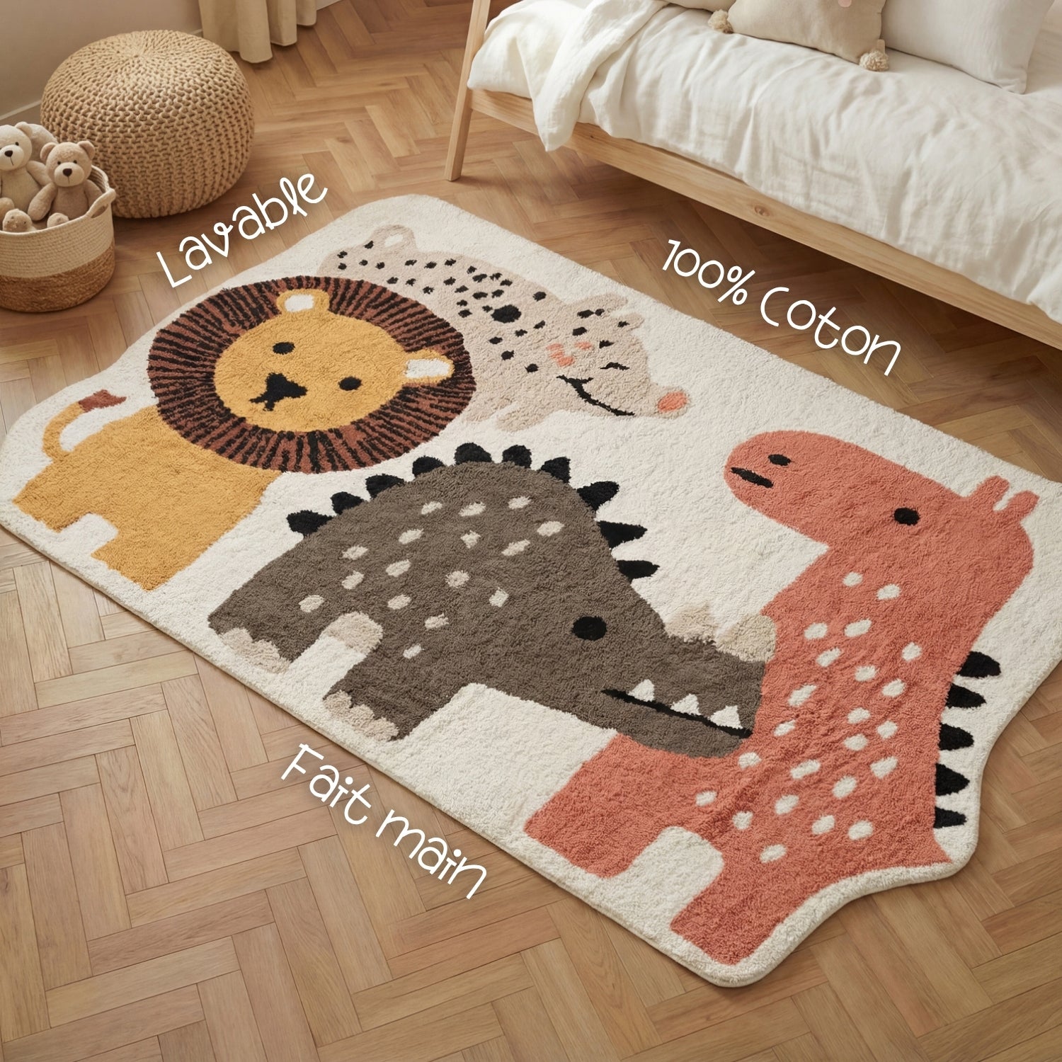 Tapis Enfant Animaux Safari 140x200cm