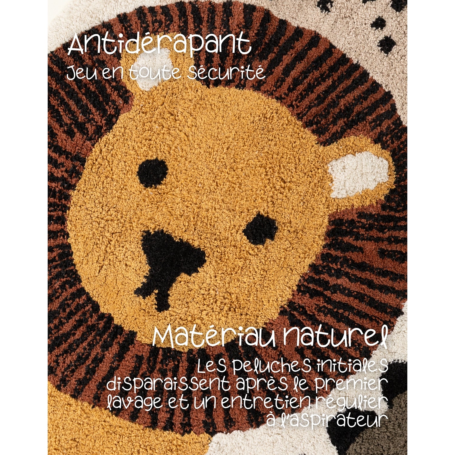 Tapis Enfant Animaux Safari 140x200cm
