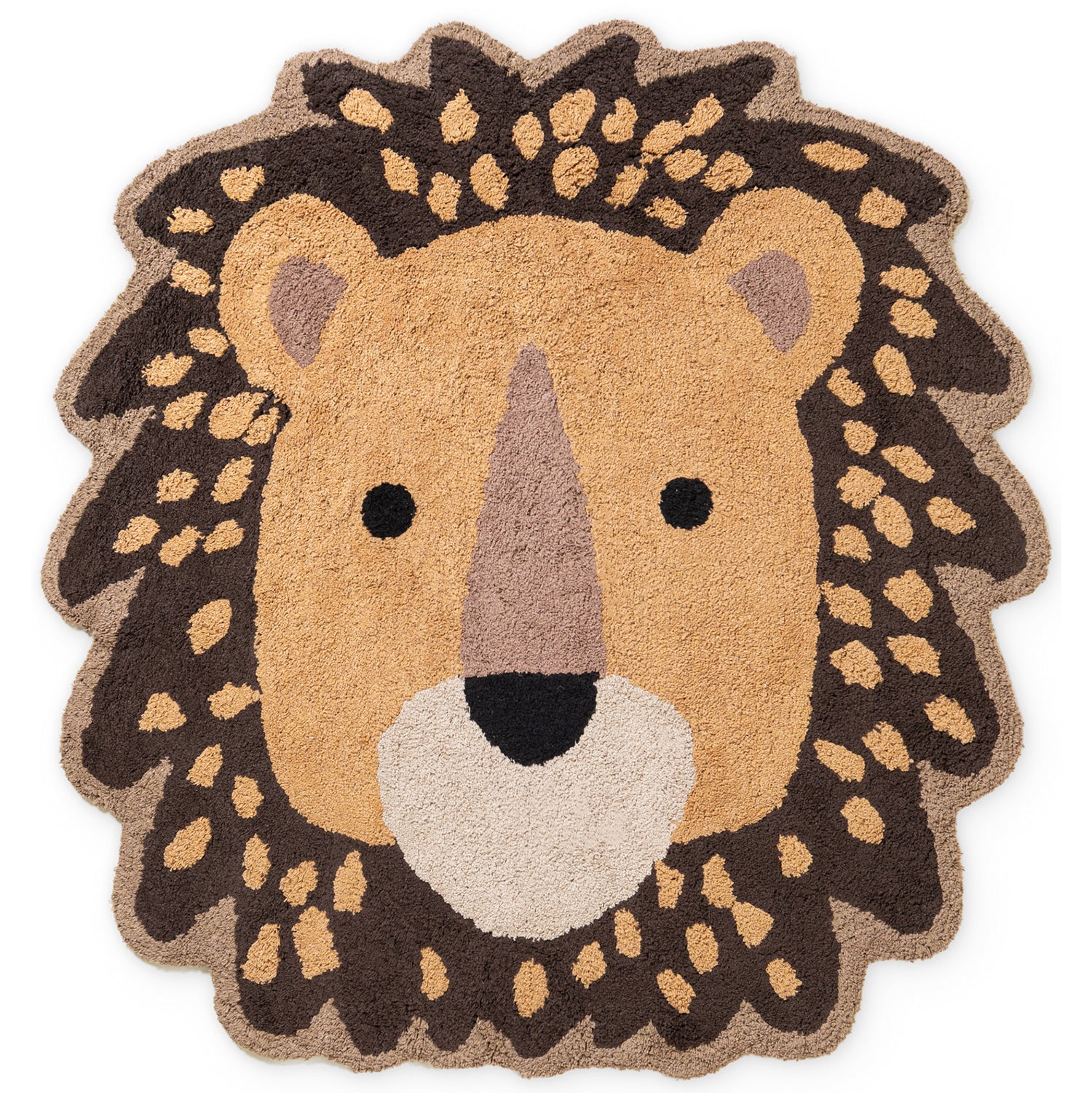 Tapis Enfant Tête Lion Roar Marron 120x125cm