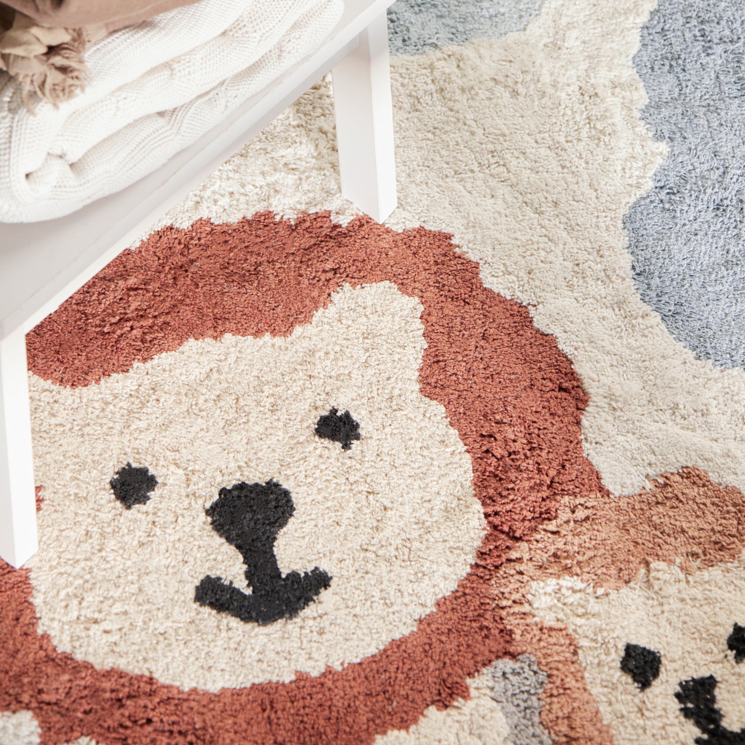 Tapis Enfant Lion Savane Multicolore 140x200cm