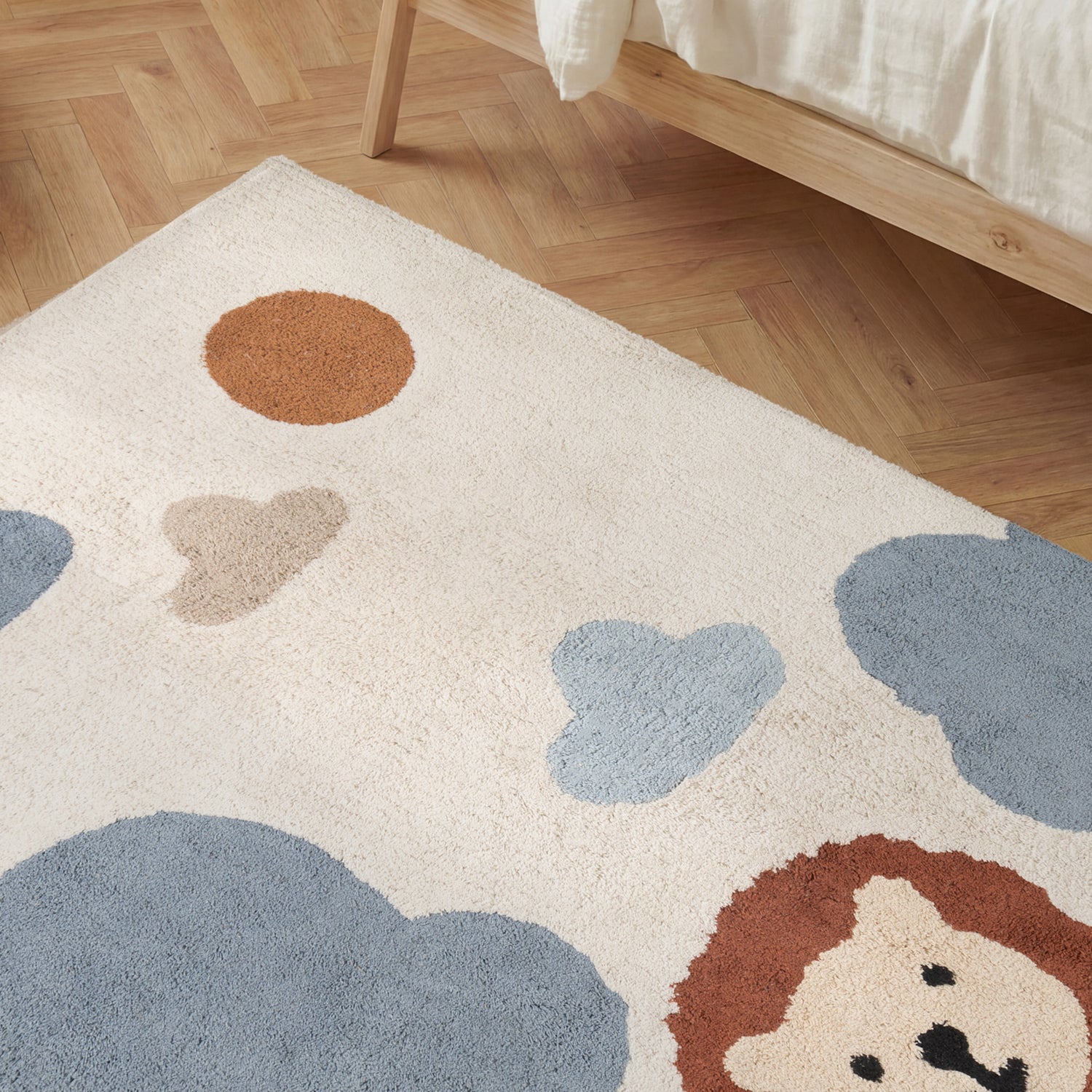 Tapis Enfant Lion Savane Multicolore 140x200cm