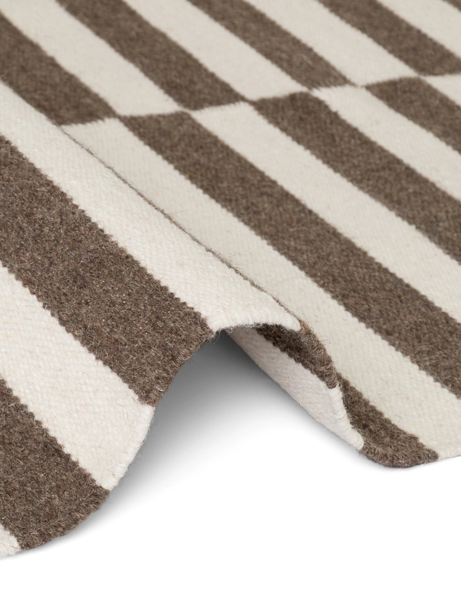 Tapis Laine fait main Marron et Crème XL