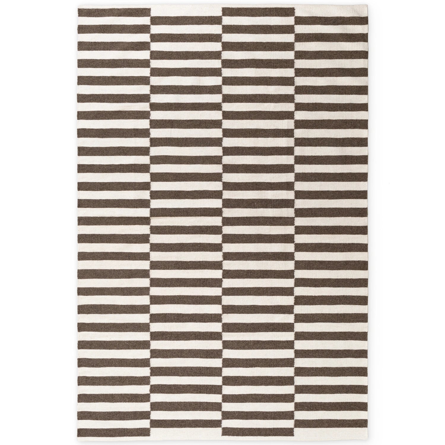 Tapis Laine fait main Marron et Crème XL