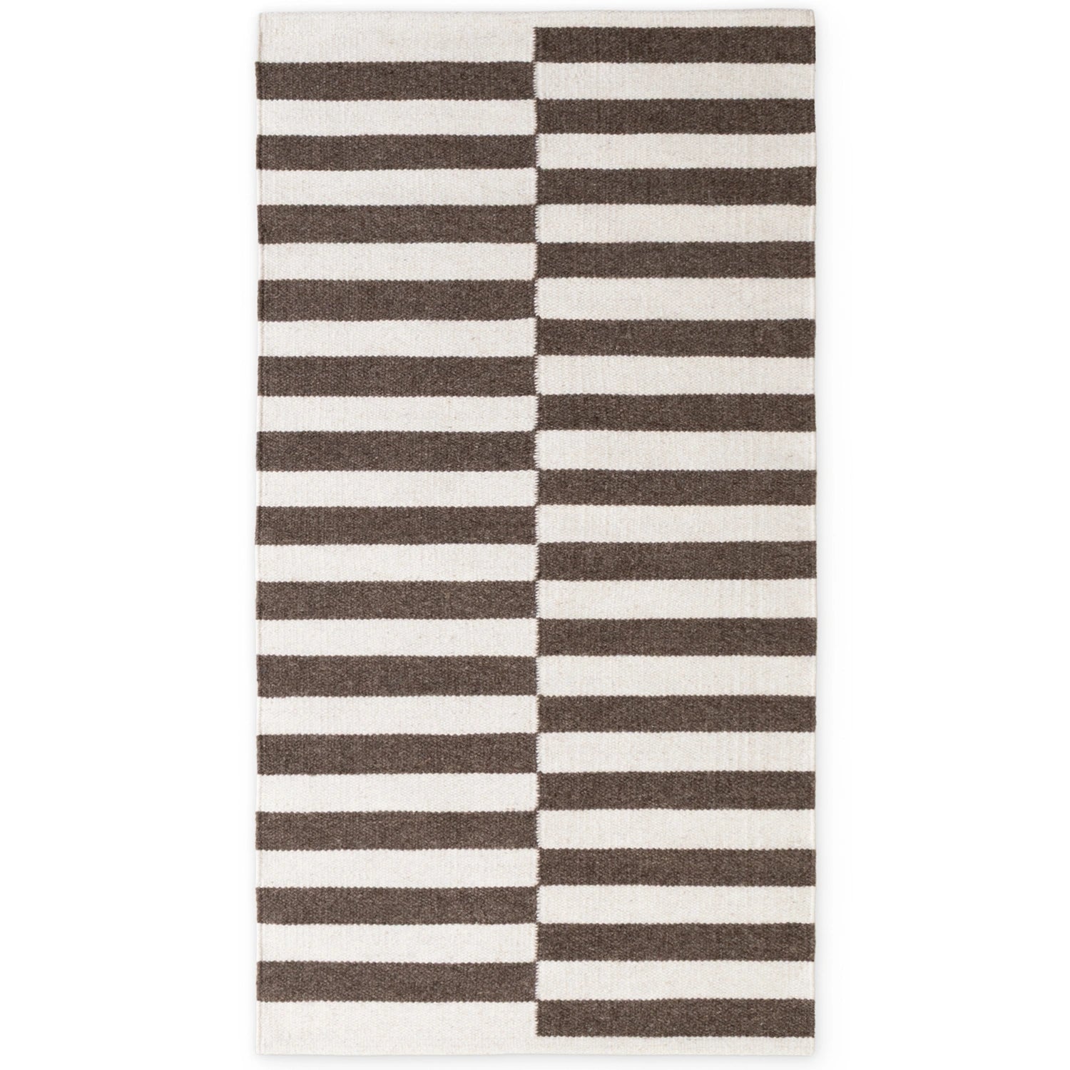 Tapis Laine fait main Marron et Crème XS