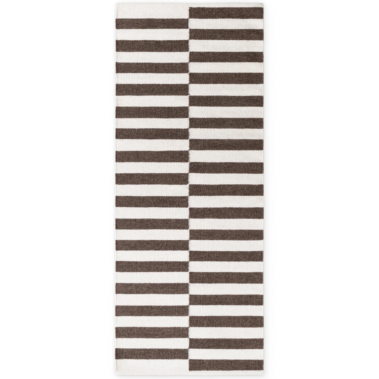Tapis Laine fait main Marron et Crème S