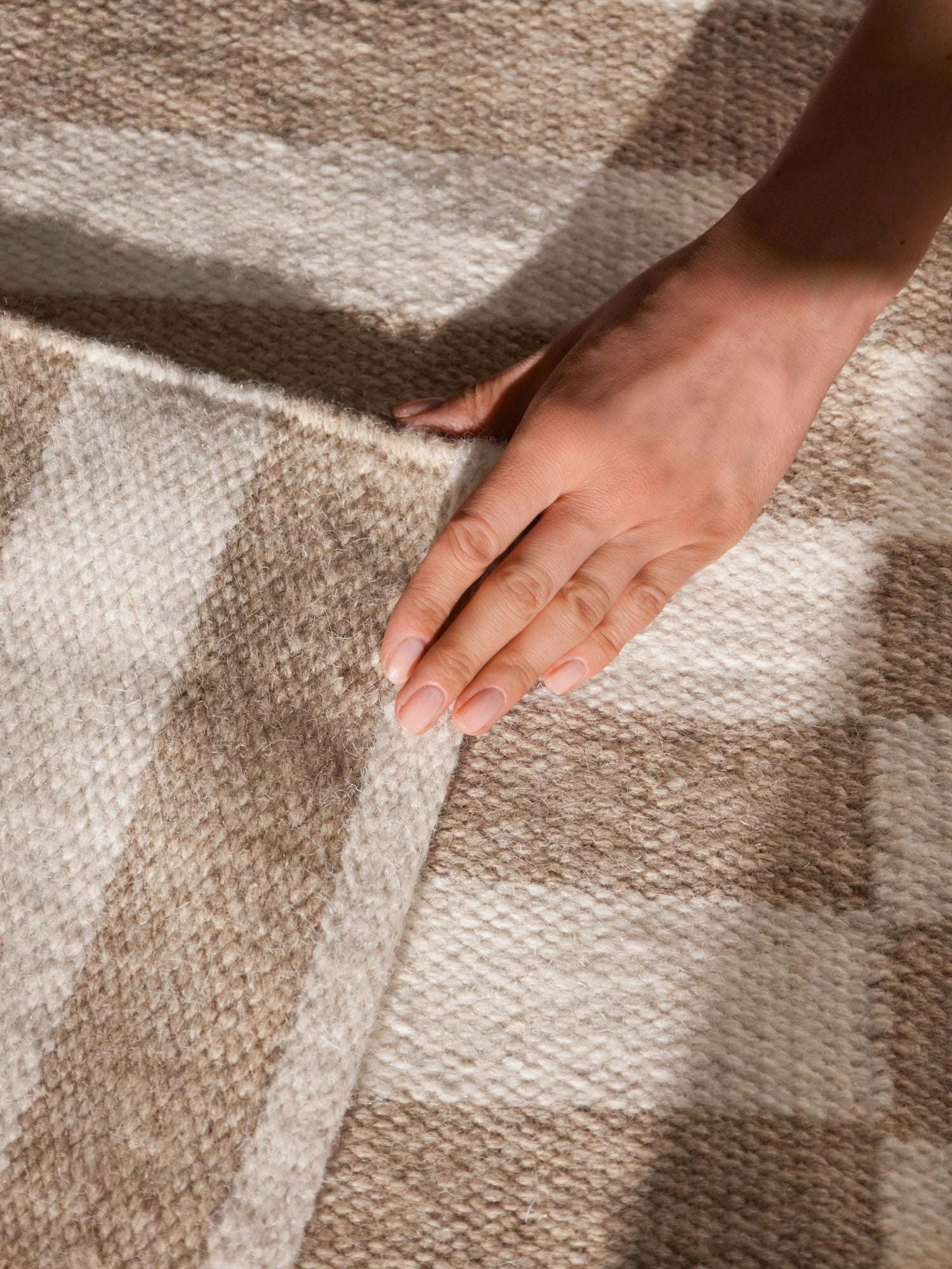 Tapis Laine fait main Beige et Crème XL