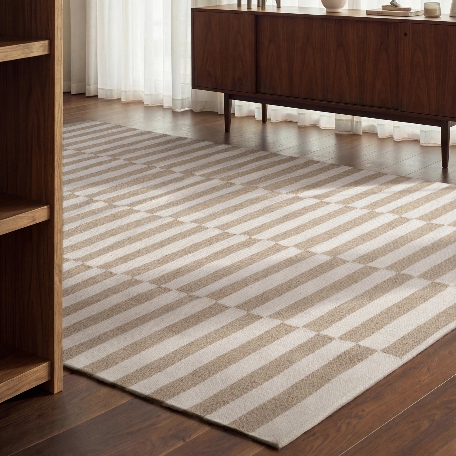 Tapis Laine fait main Beige et Crème XL