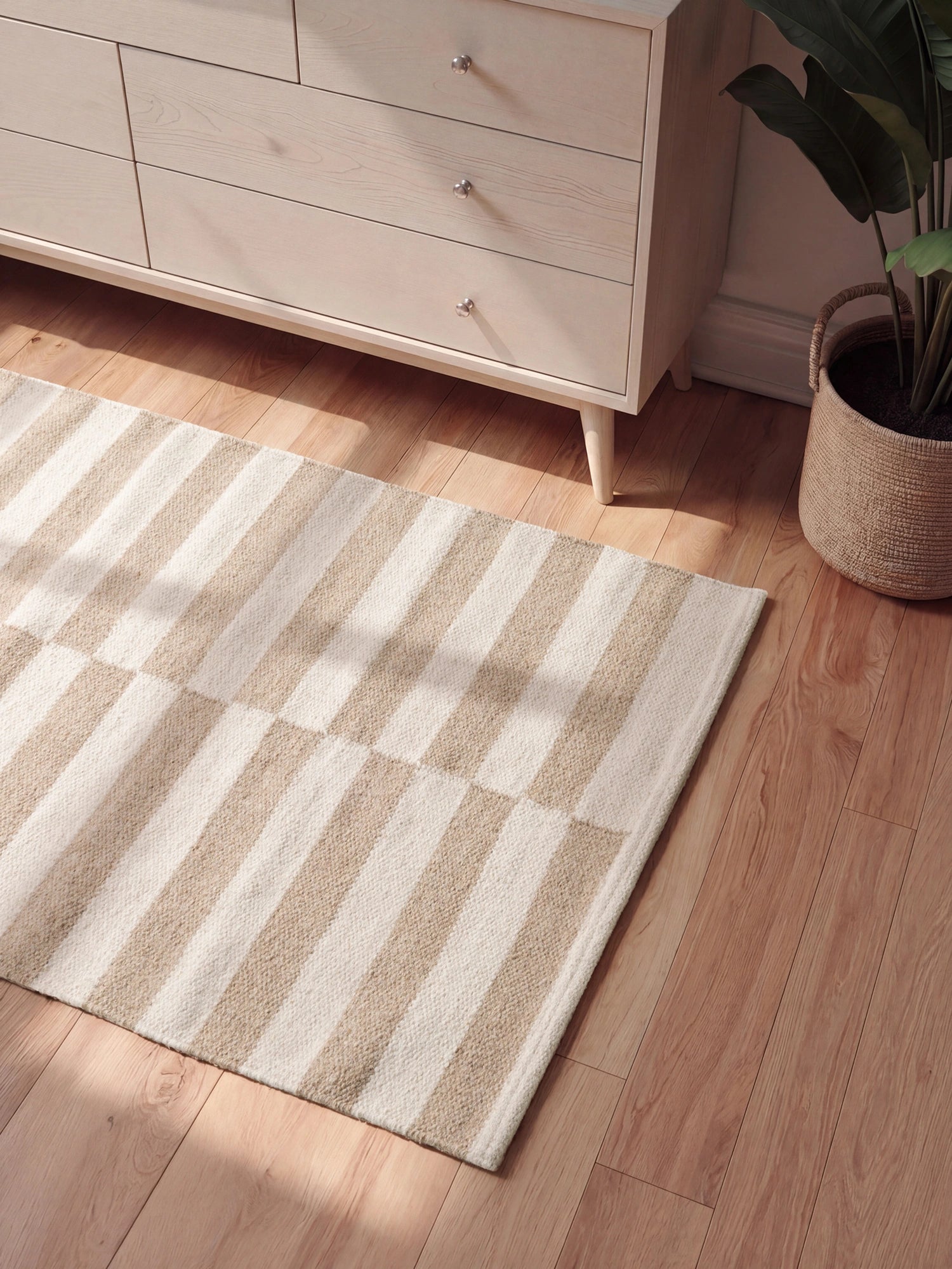 Tapis Laine fait main Beige et Crème XS
