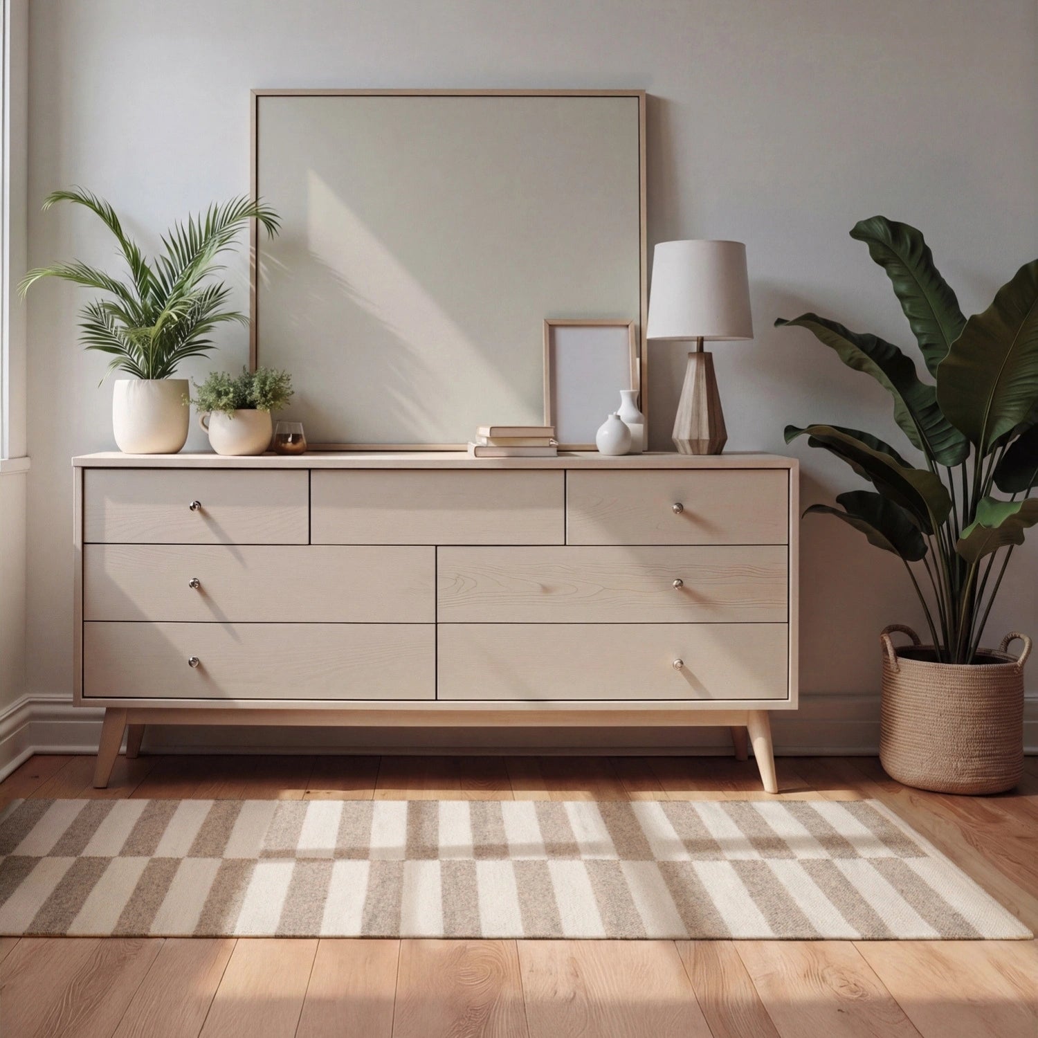 Tapis Laine fait main Beige et Crème XS