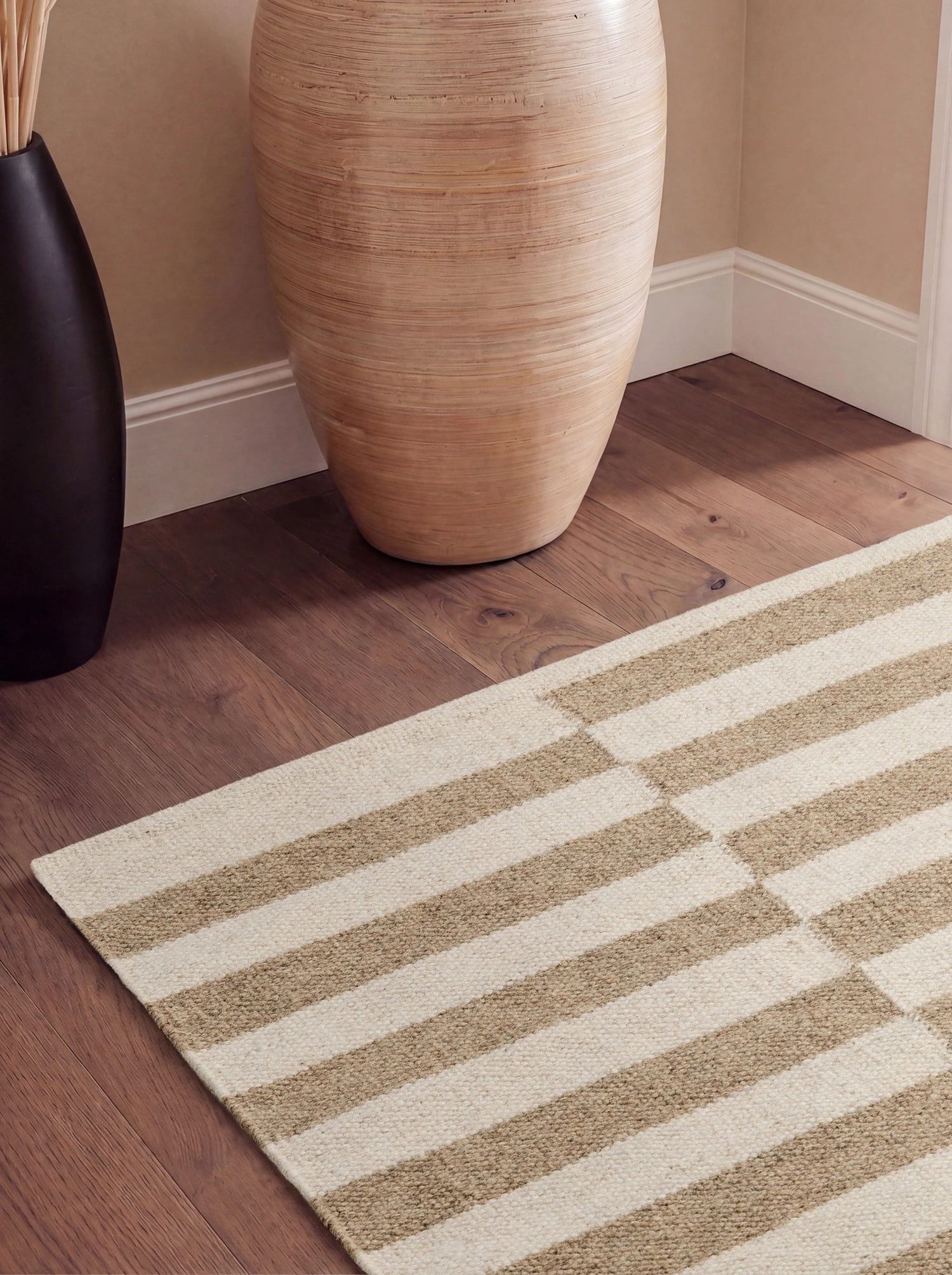 Tapis Laine fait main Beige et Crème S