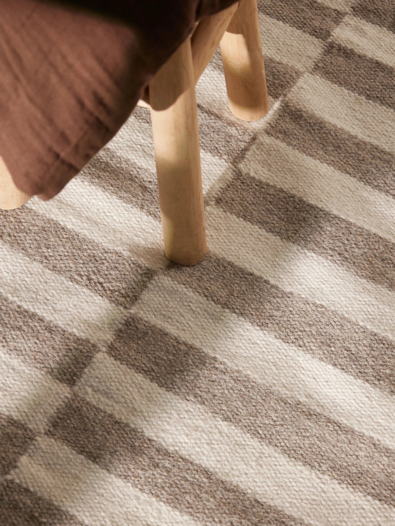 Tapis Laine fait main Gris et Crème XS