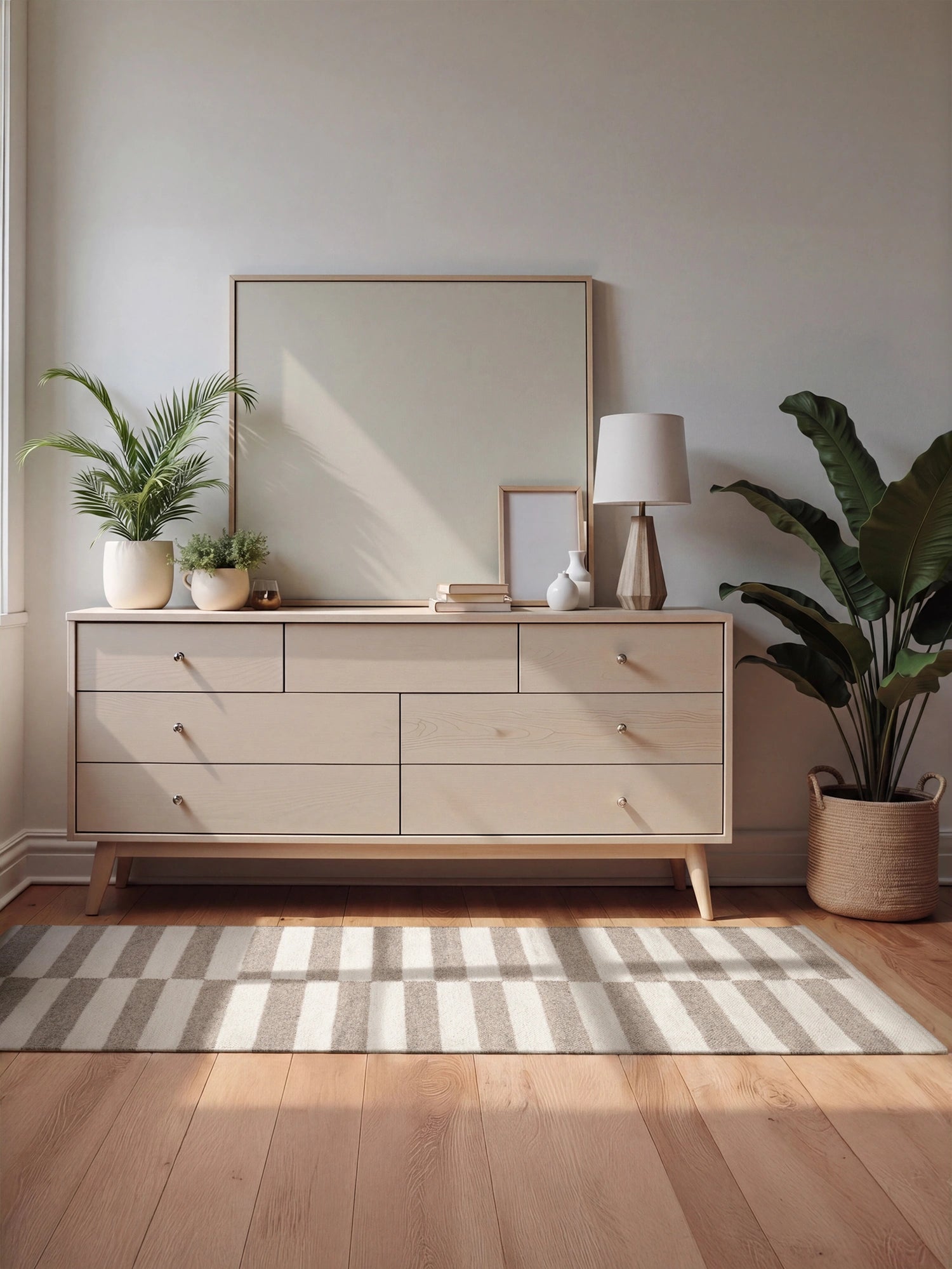 Tapis Laine fait main Gris et Crème XS
