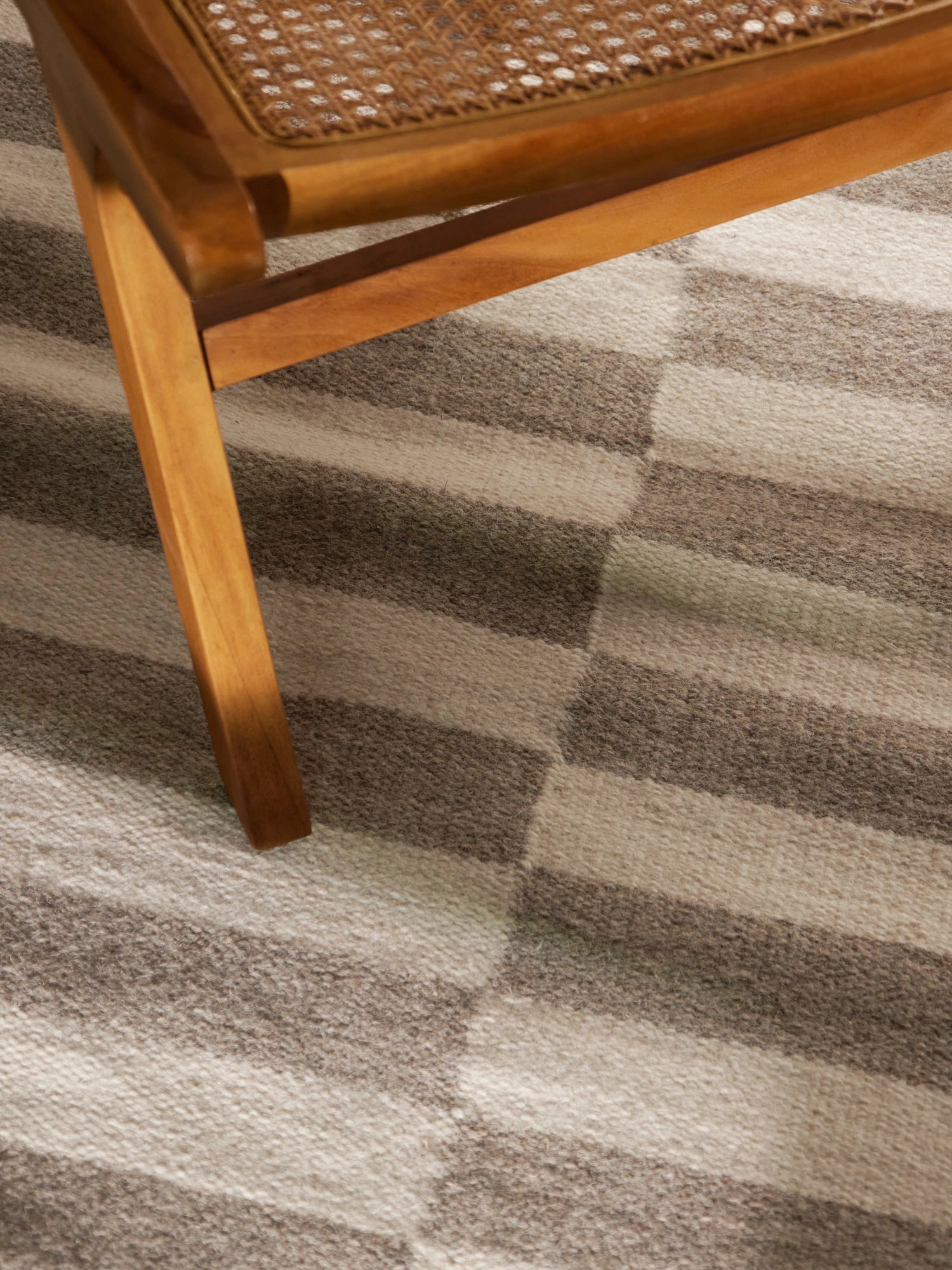 Tapis Laine fait main Gris et Crème S