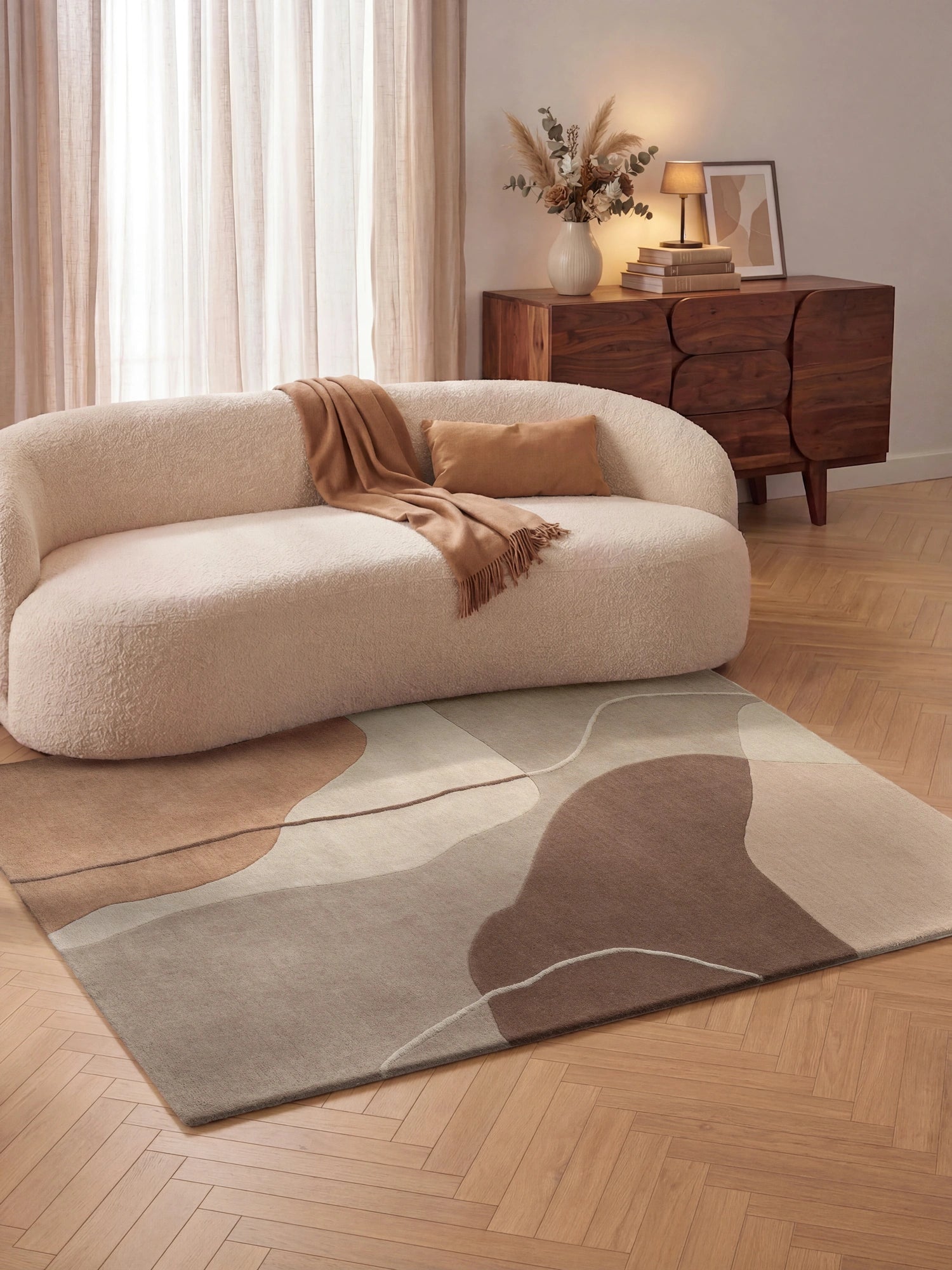 Tapis en laine Muse Crème Marron – Villeroy &amp; Boch