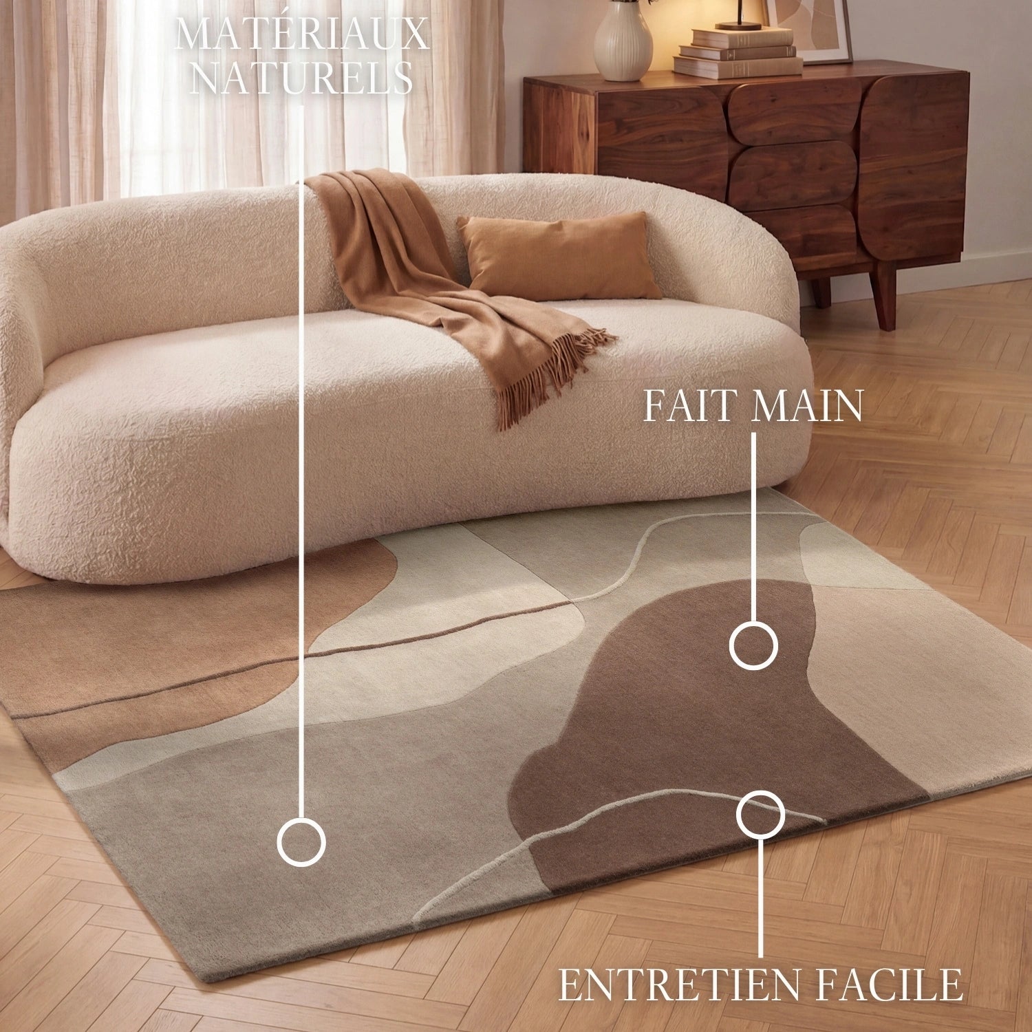 Tapis en laine Muse Crème Marron – Villeroy &amp; Boch