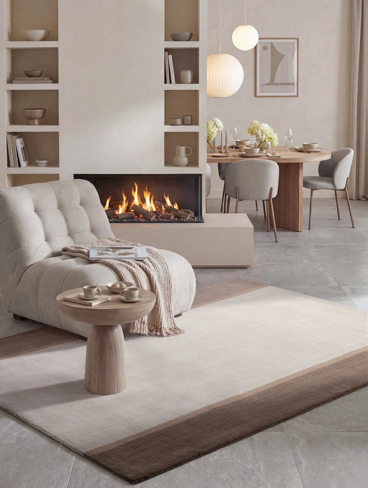 Tapis en laine Rivoli Crème et Marron – Villeroy &amp; Boch