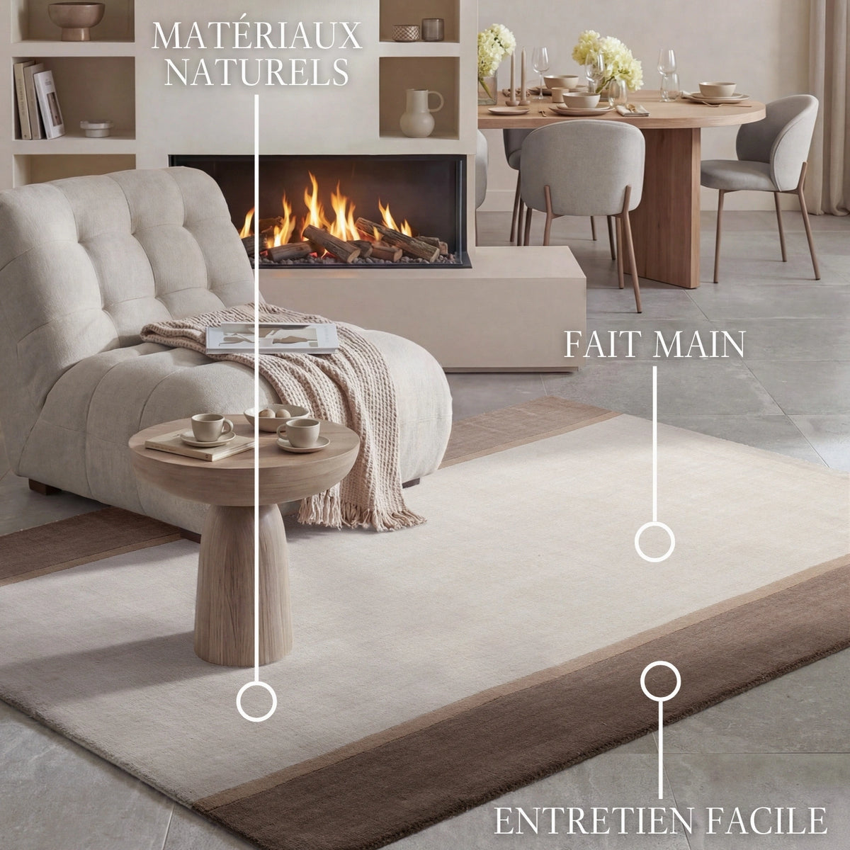 Tapis en laine Rivoli Crème et Marron – Villeroy &amp; Boch