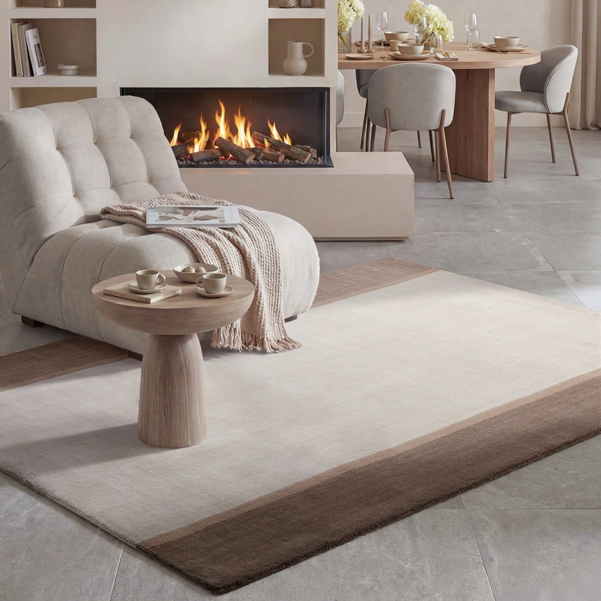 Tapis en laine Rivoli Crème et Marron – Villeroy &amp; Boch