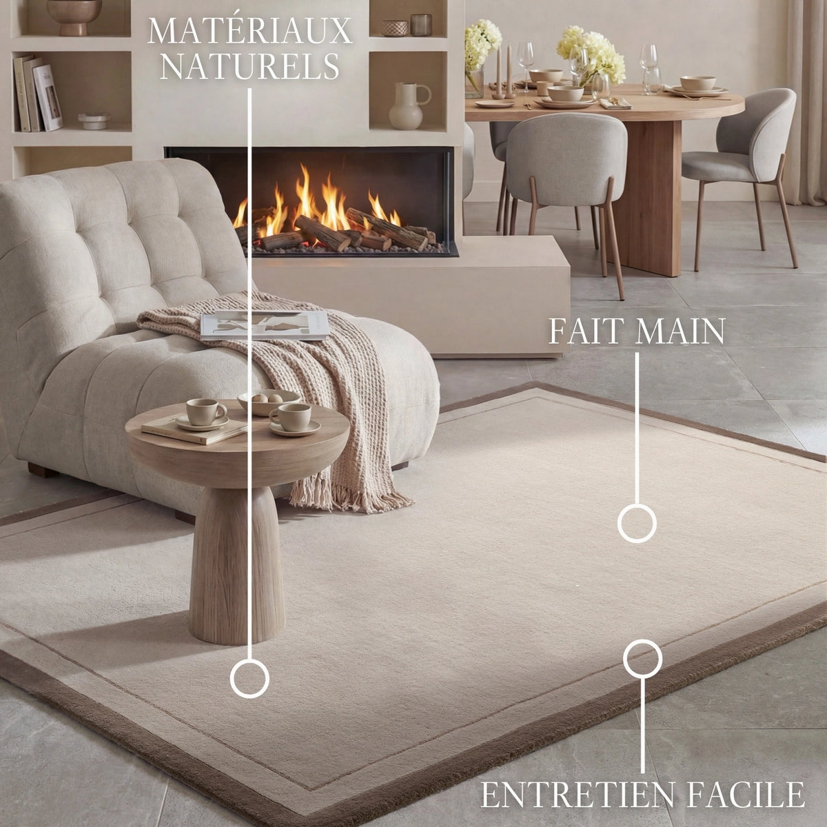 Tapis en laine Palazzo Crème et Marron – Villeroy &amp; Boch