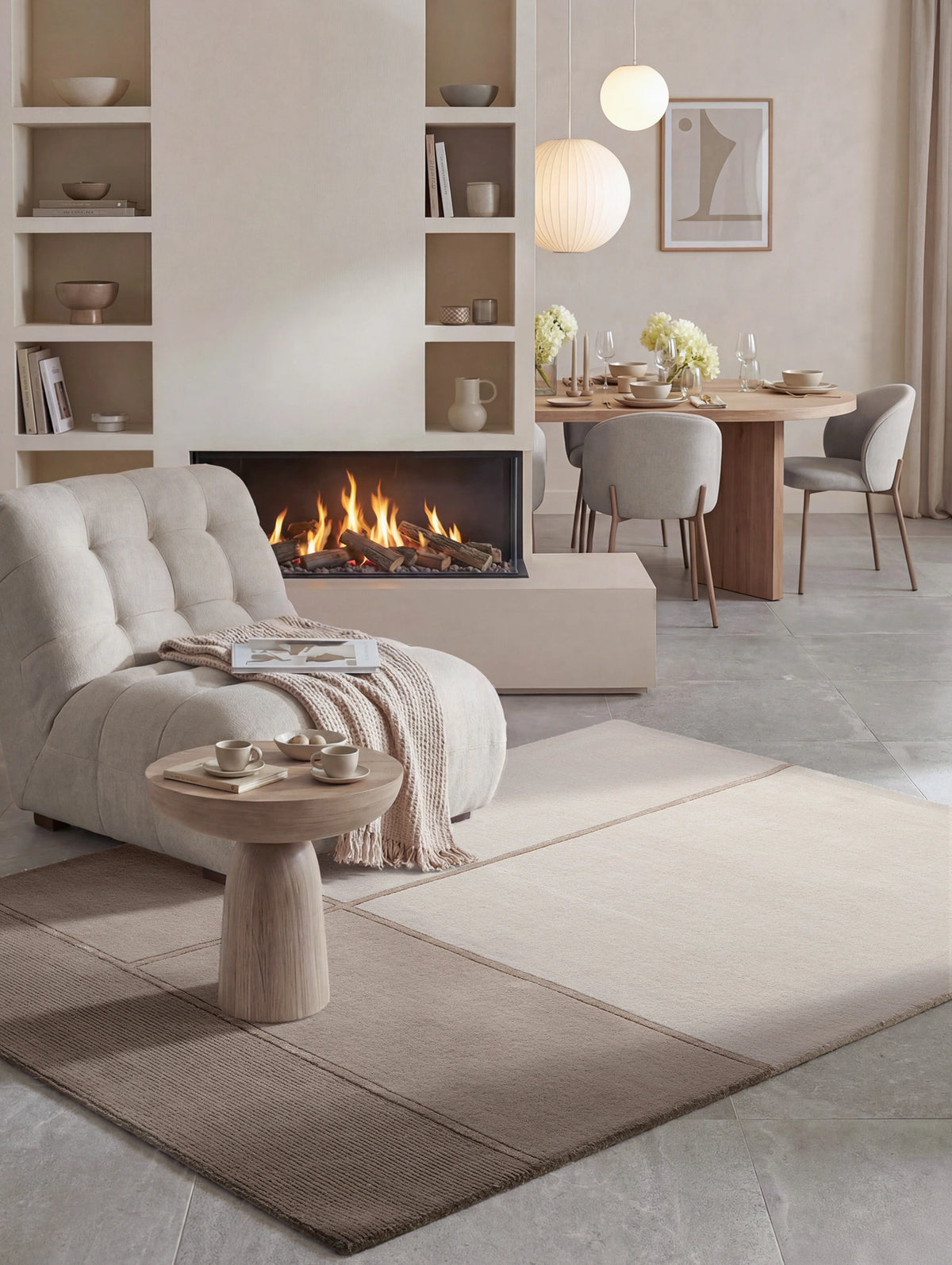 Tapis en laine Belvédère Crème et Marron – Villeroy &amp; Boch