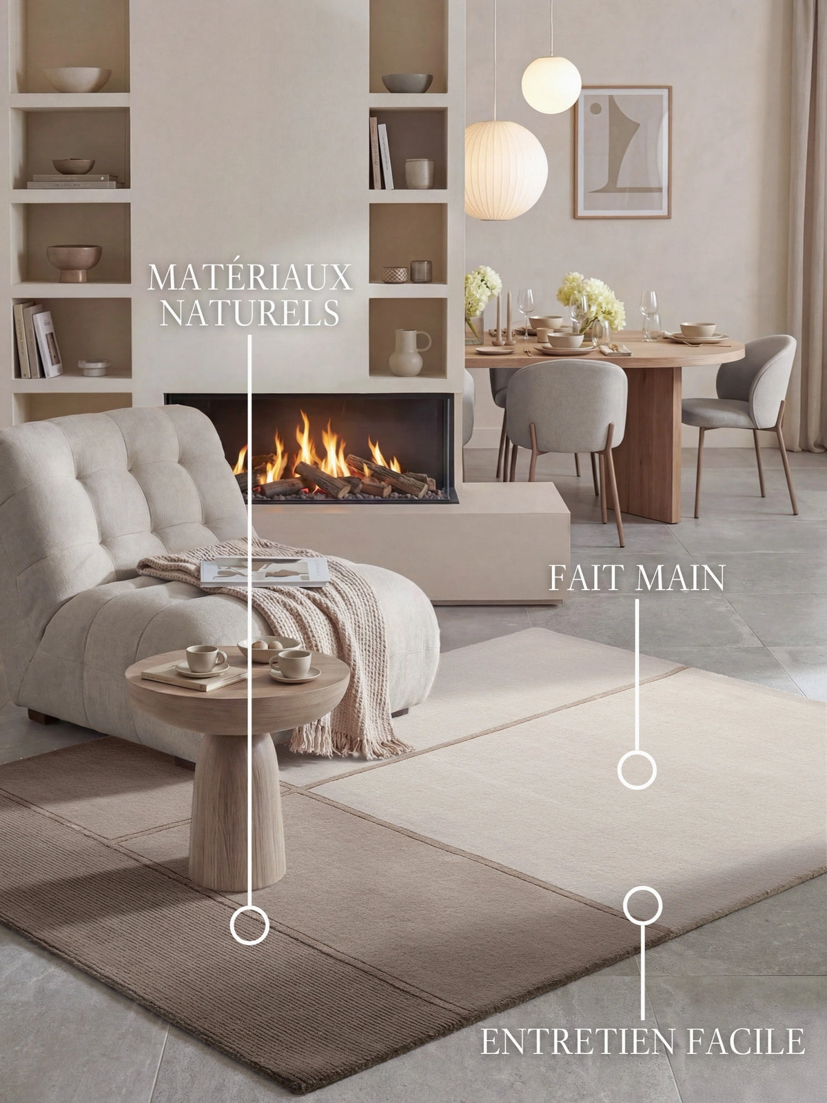 Tapis en laine Belvédère Crème et Marron – Villeroy &amp; Boch