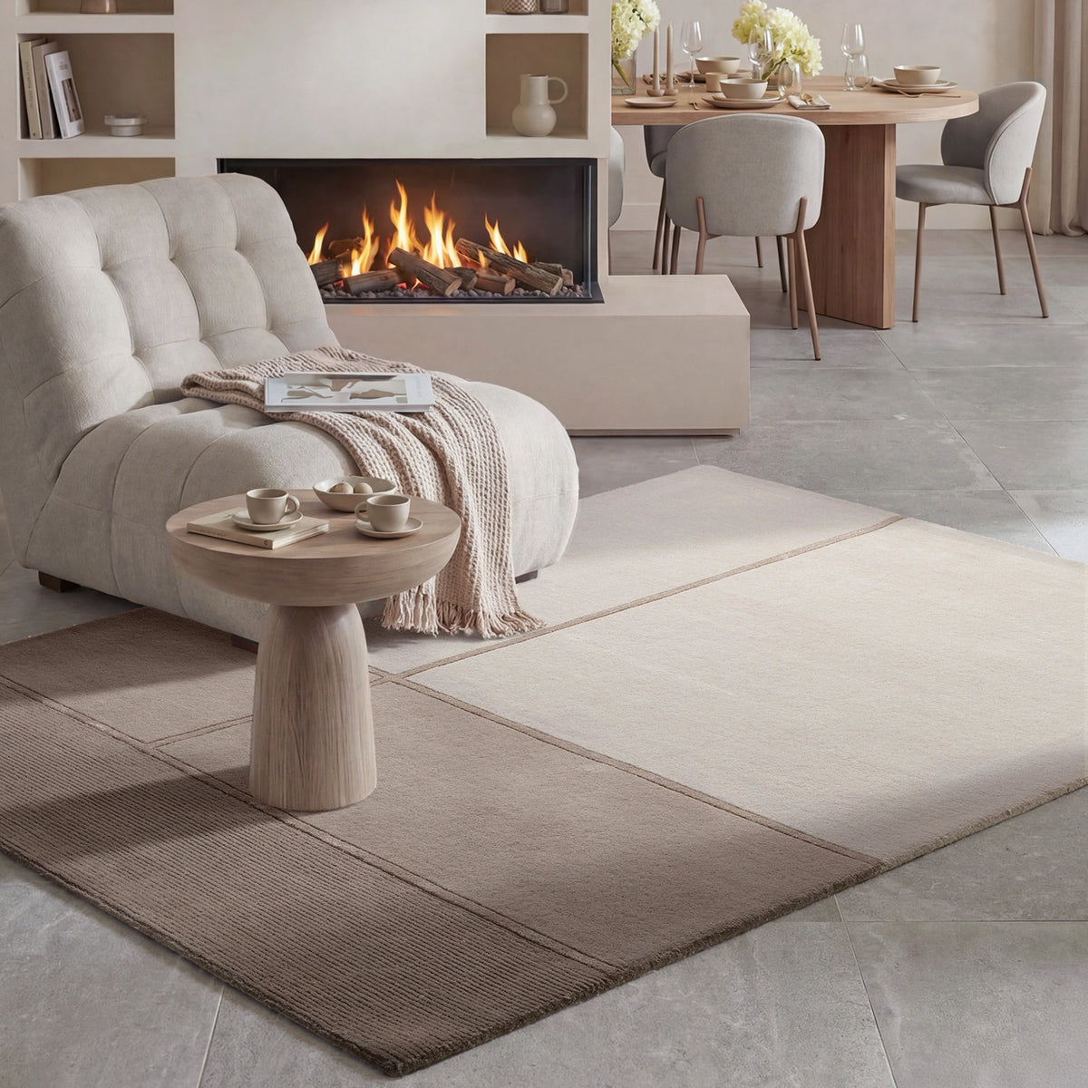 Tapis en laine Belvédère Crème et Marron – Villeroy &amp; Boch