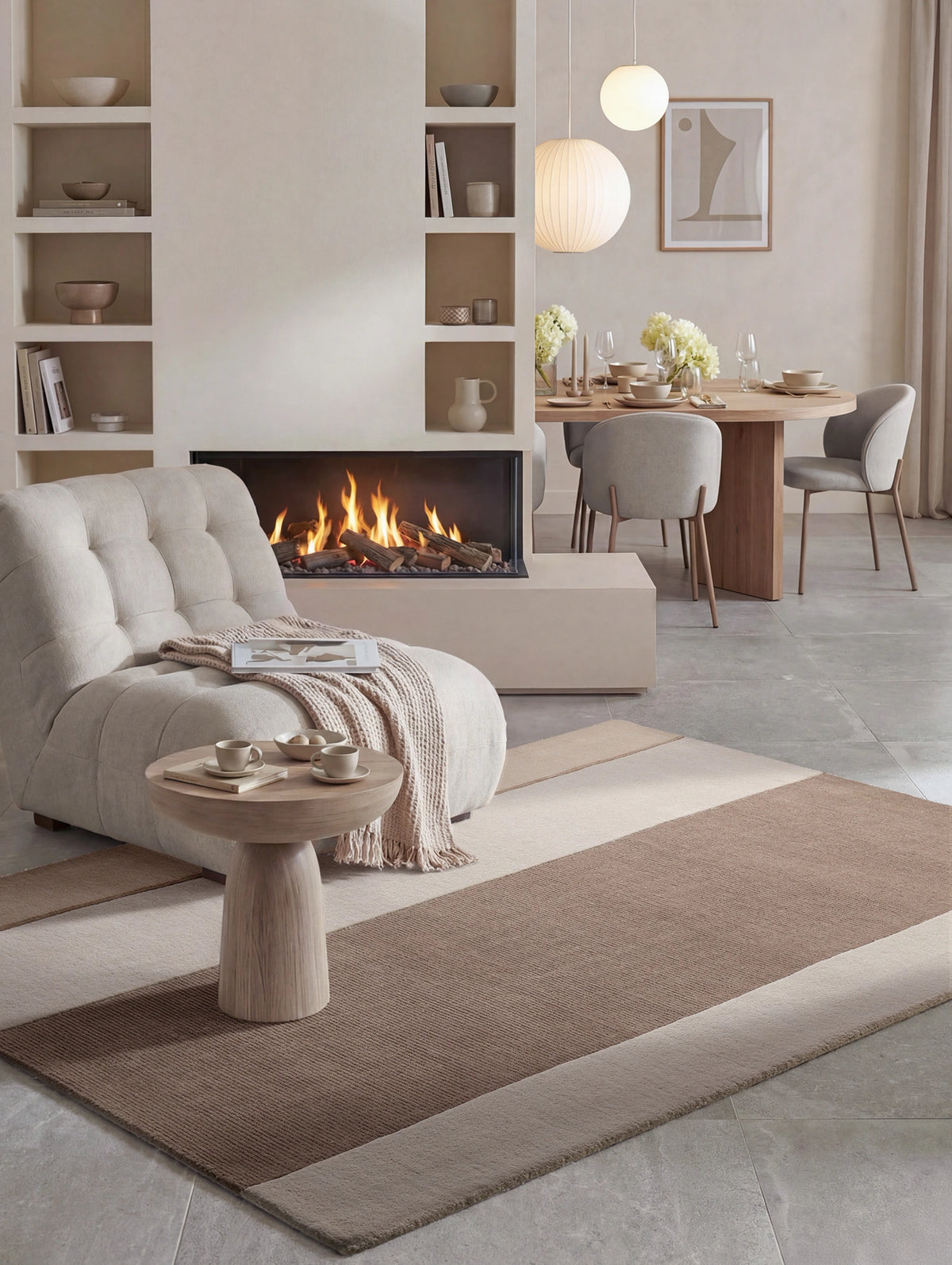 Tapis en laine Montreux Crème et Marron – Villeroy &amp; Boch