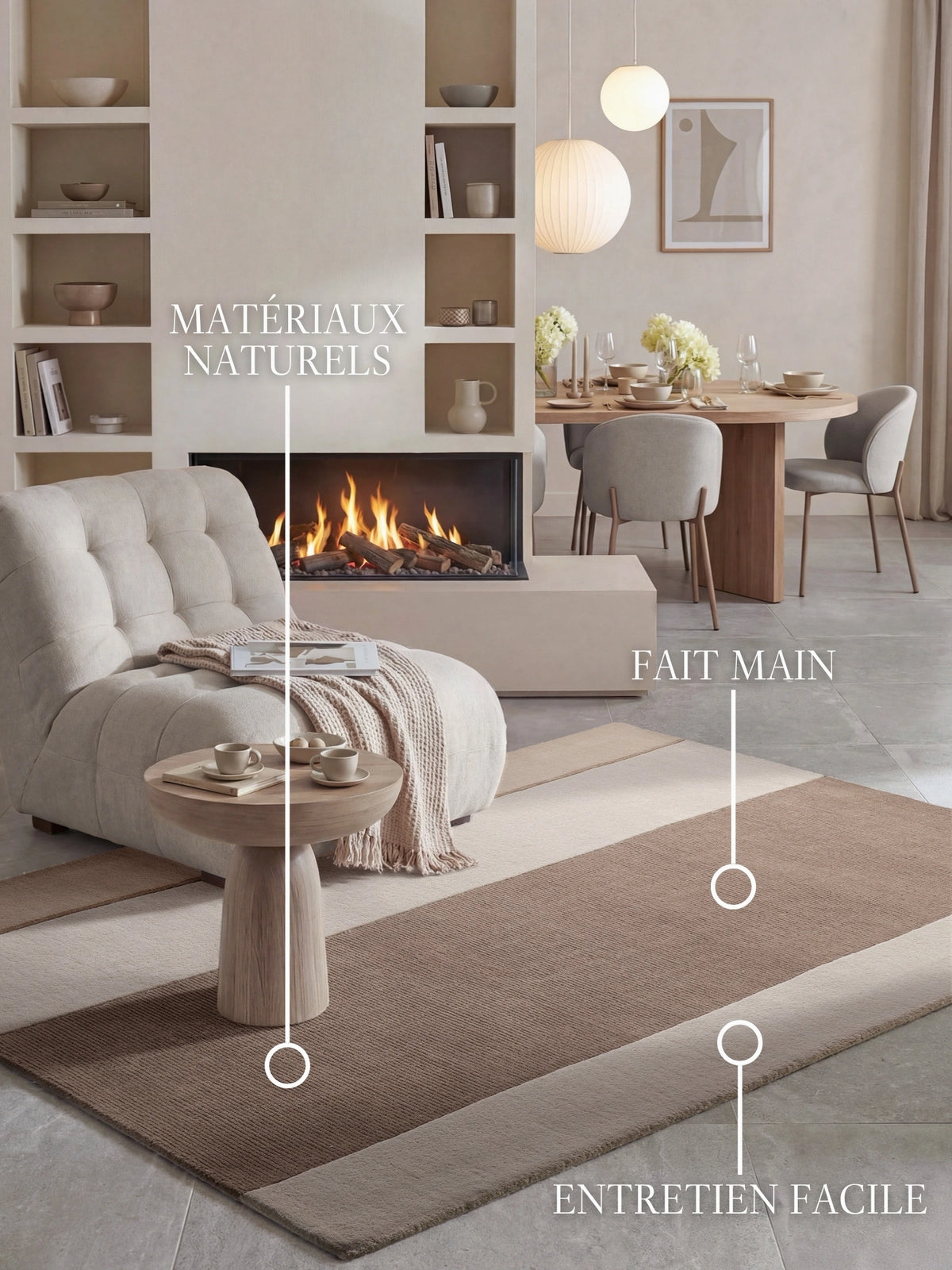 Tapis en laine Montreux Crème et Marron – Villeroy &amp; Boch