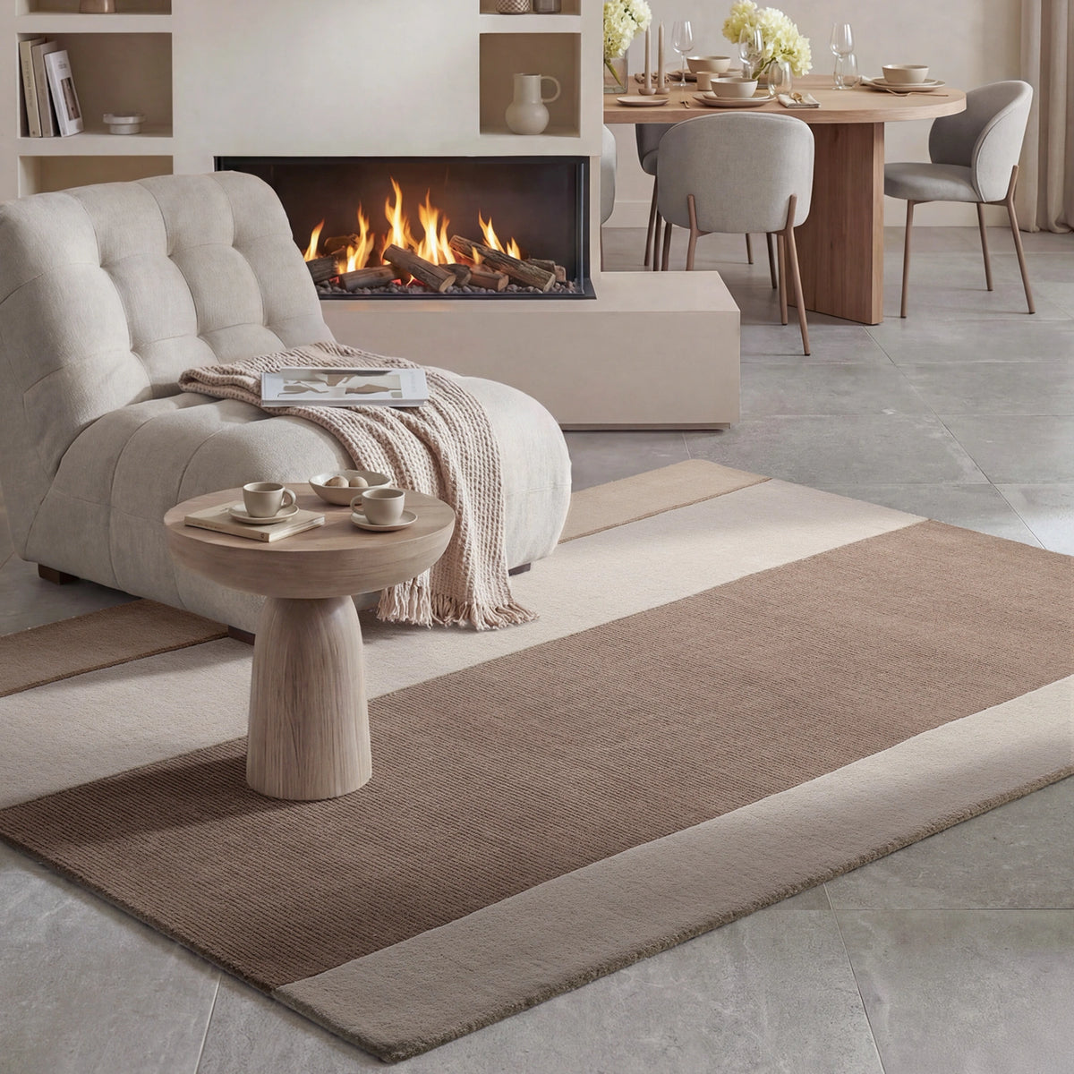 Tapis en laine Montreux Crème et Marron – Villeroy &amp; Boch