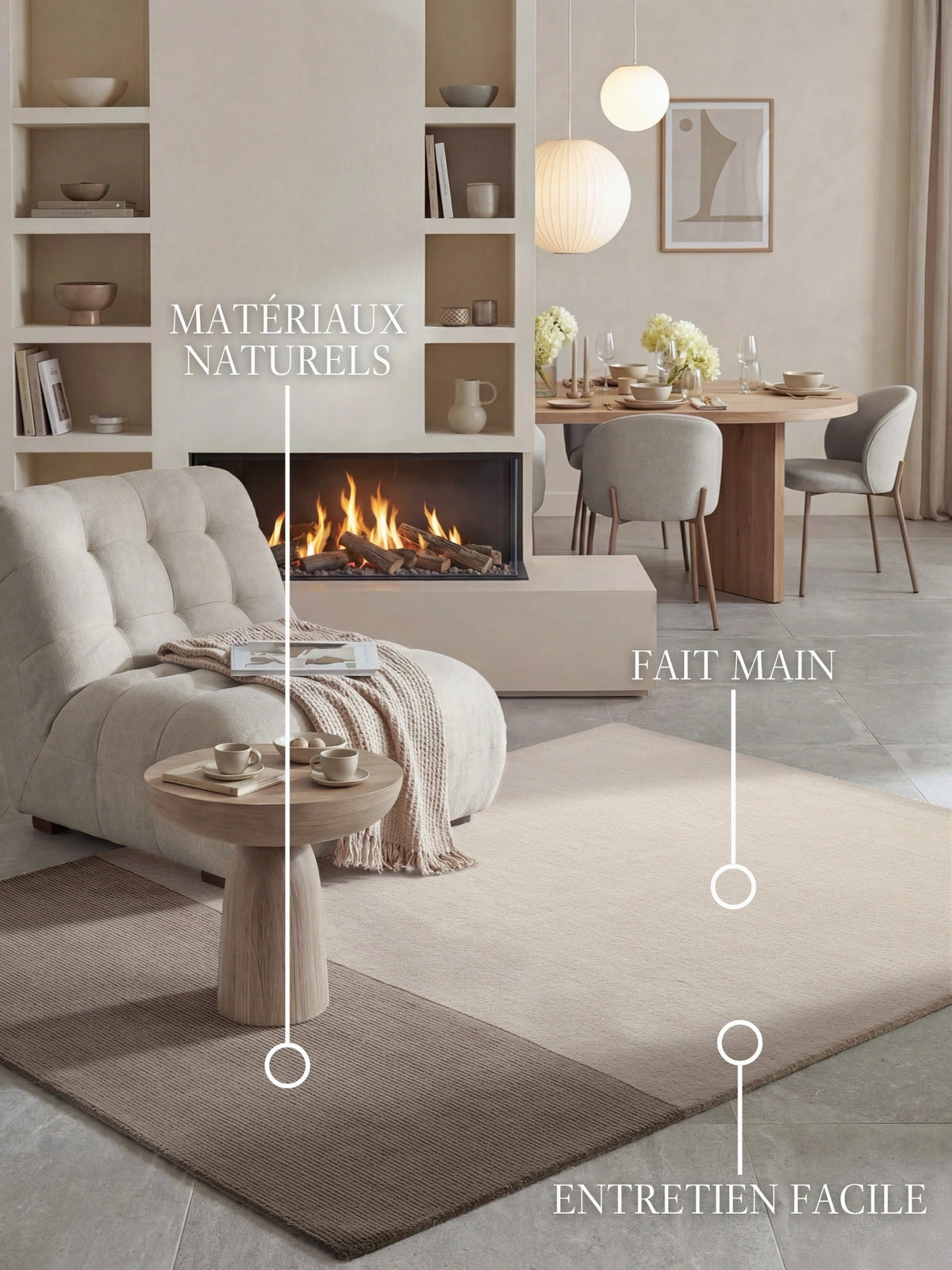 Tapis en laine Riviera Crème et Marron – Villeroy &amp; Boch