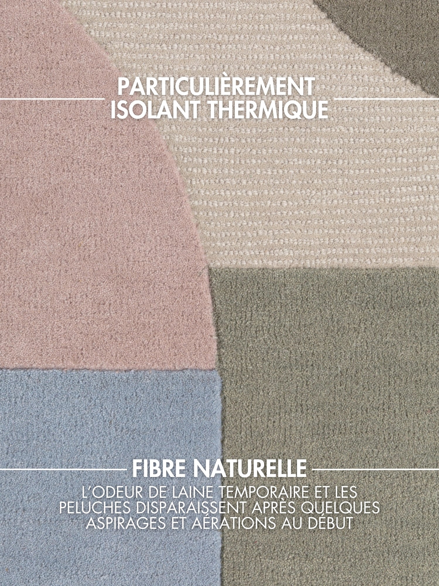 Tapis en Laine Beige Multicolore Orica
