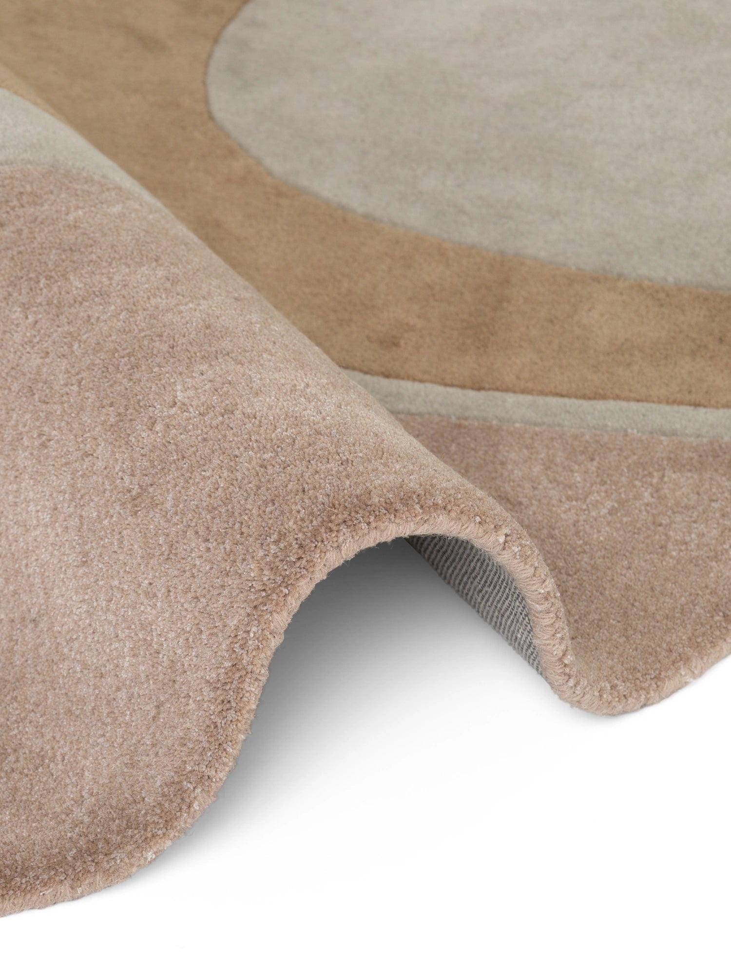 Tapis Rond en Laine Beige Multicolore Siena