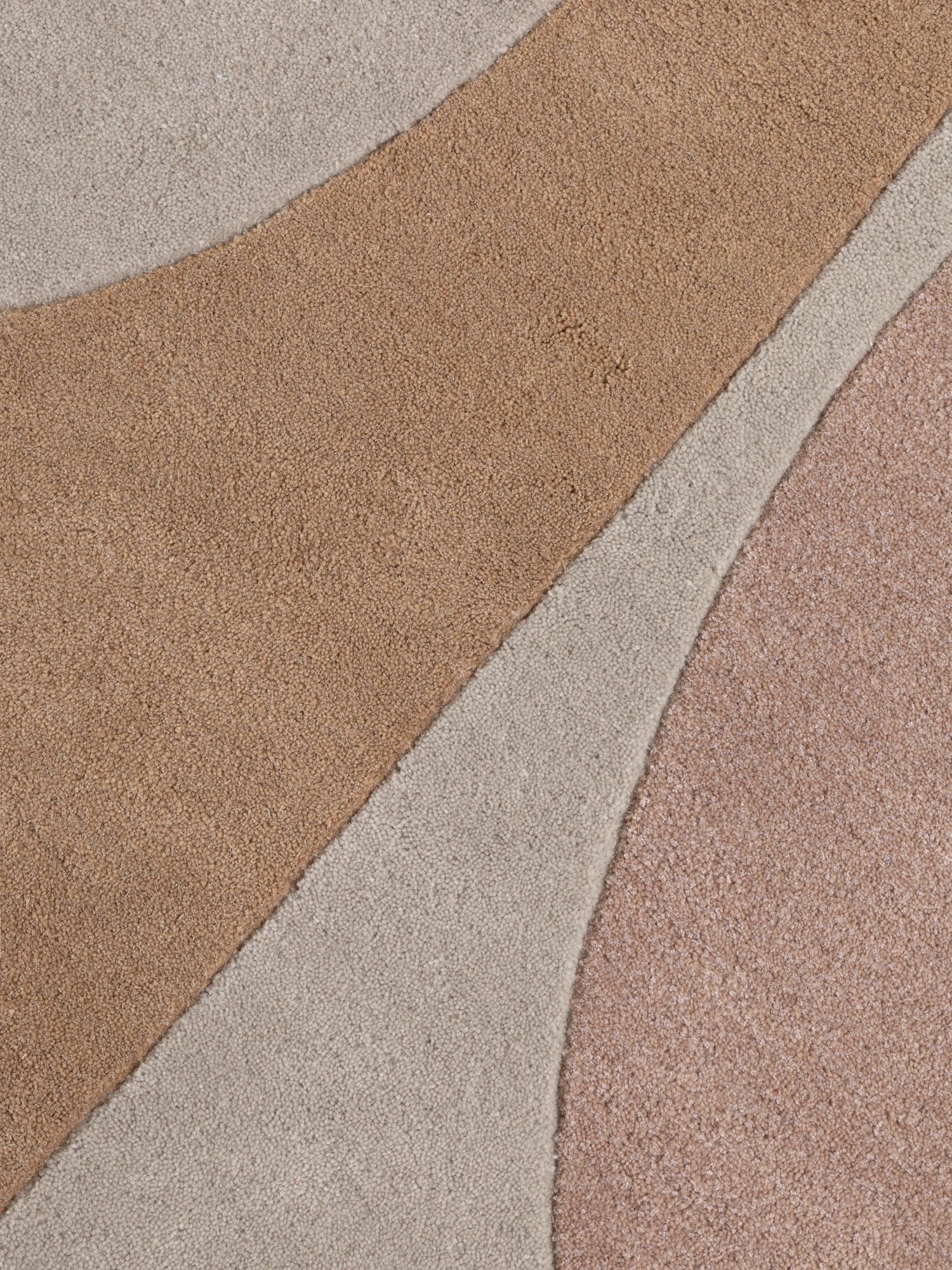 Tapis Rond en Laine Beige Multicolore Siena
