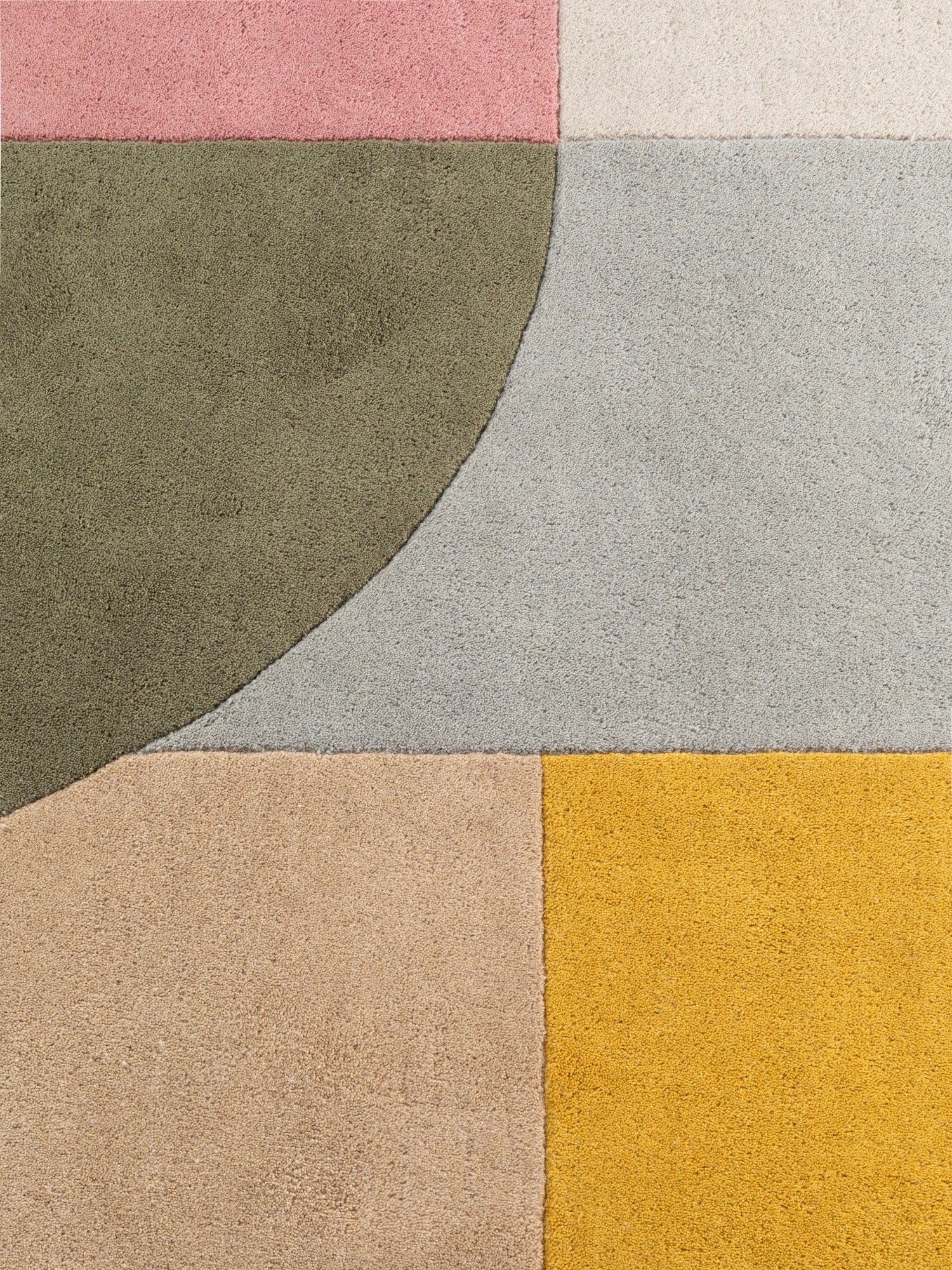 Tapis Rond en Laine Beige Multicolore Bellagio