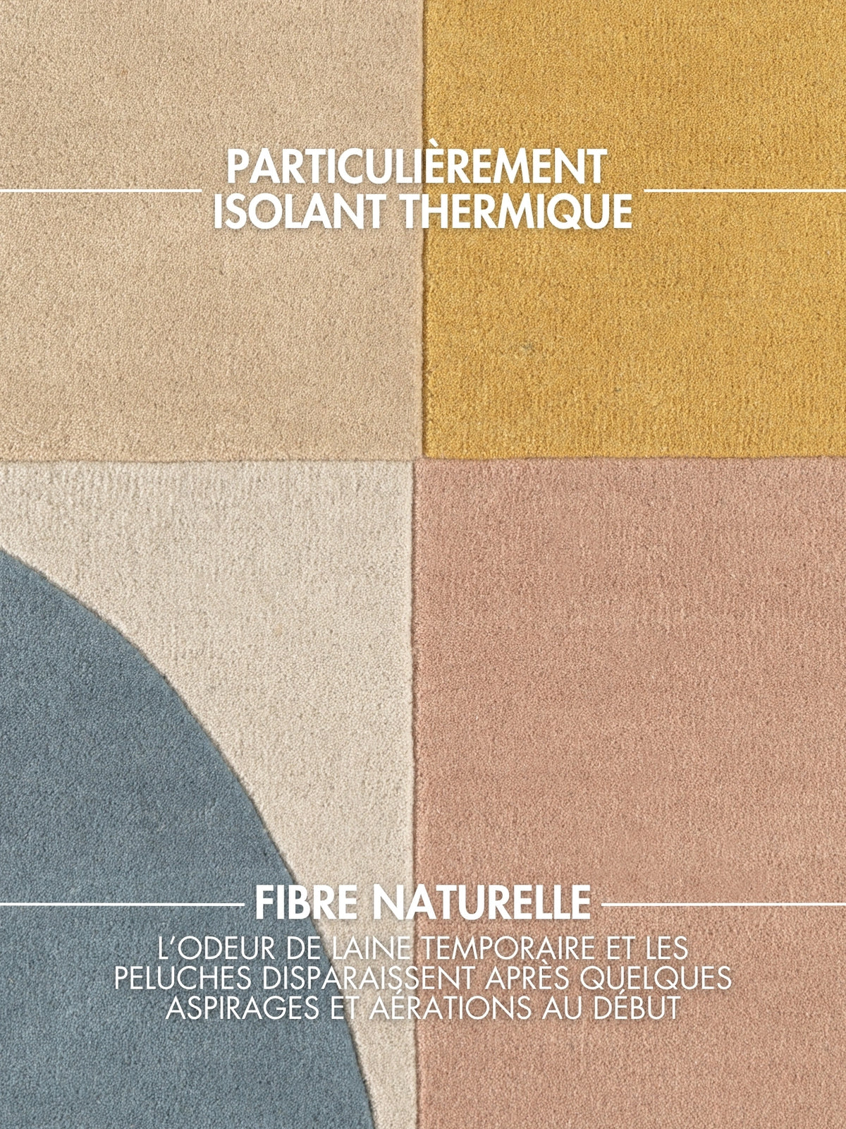 Tapis en Laine Beige Multicolore Bellagio