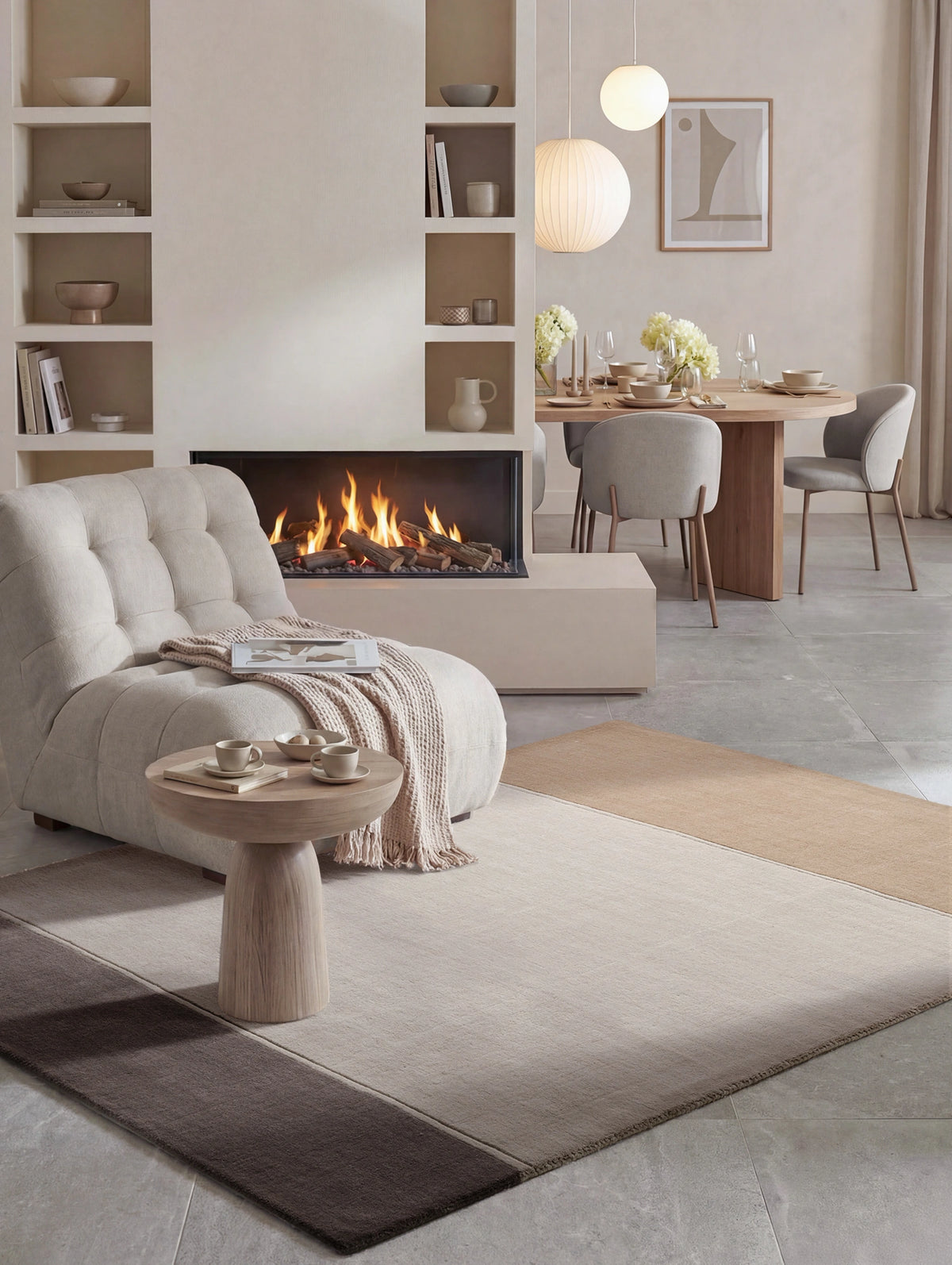 Tapis en laine Trianon Crème et Marron – Villeroy &amp; Boch