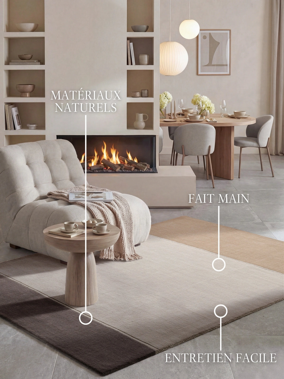 Tapis en laine Trianon Crème et Marron – Villeroy &amp; Boch