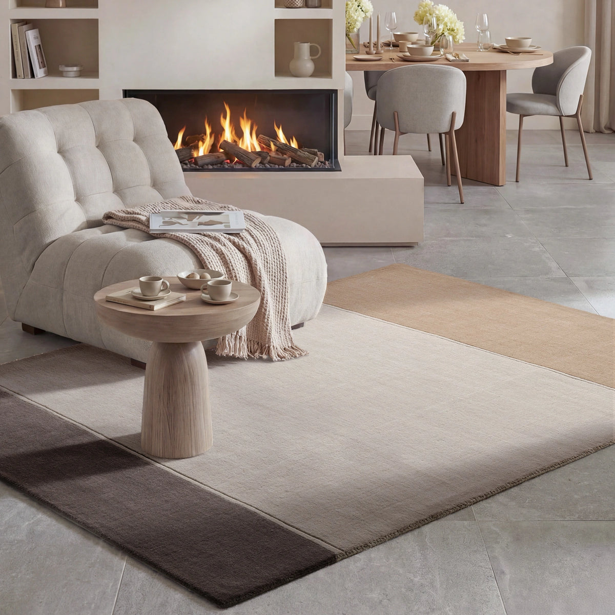 Tapis en laine Trianon Crème et Marron – Villeroy &amp; Boch