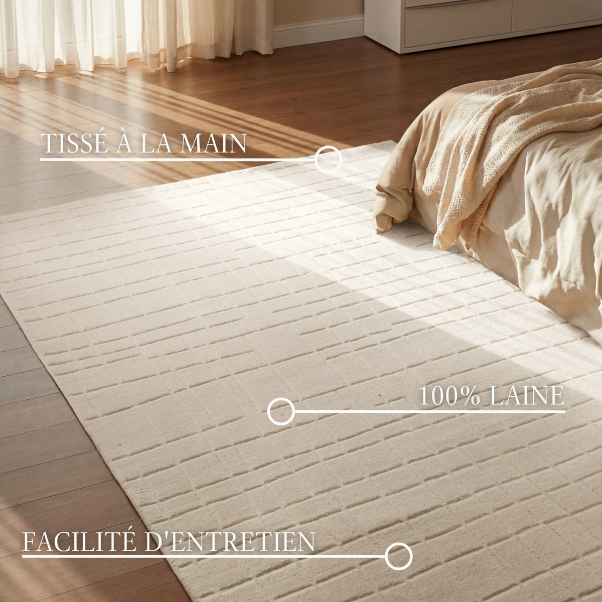 Tapis en Laine à Carreaux Ecru - Villeroy &amp; Boch
