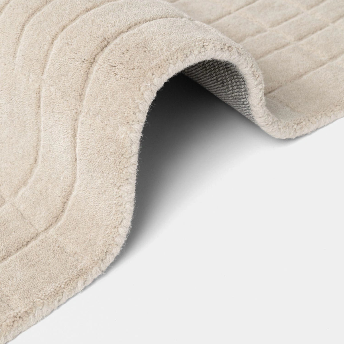 Tapis rond en Laine à Carreaux Crème - Villeroy &amp; Boch