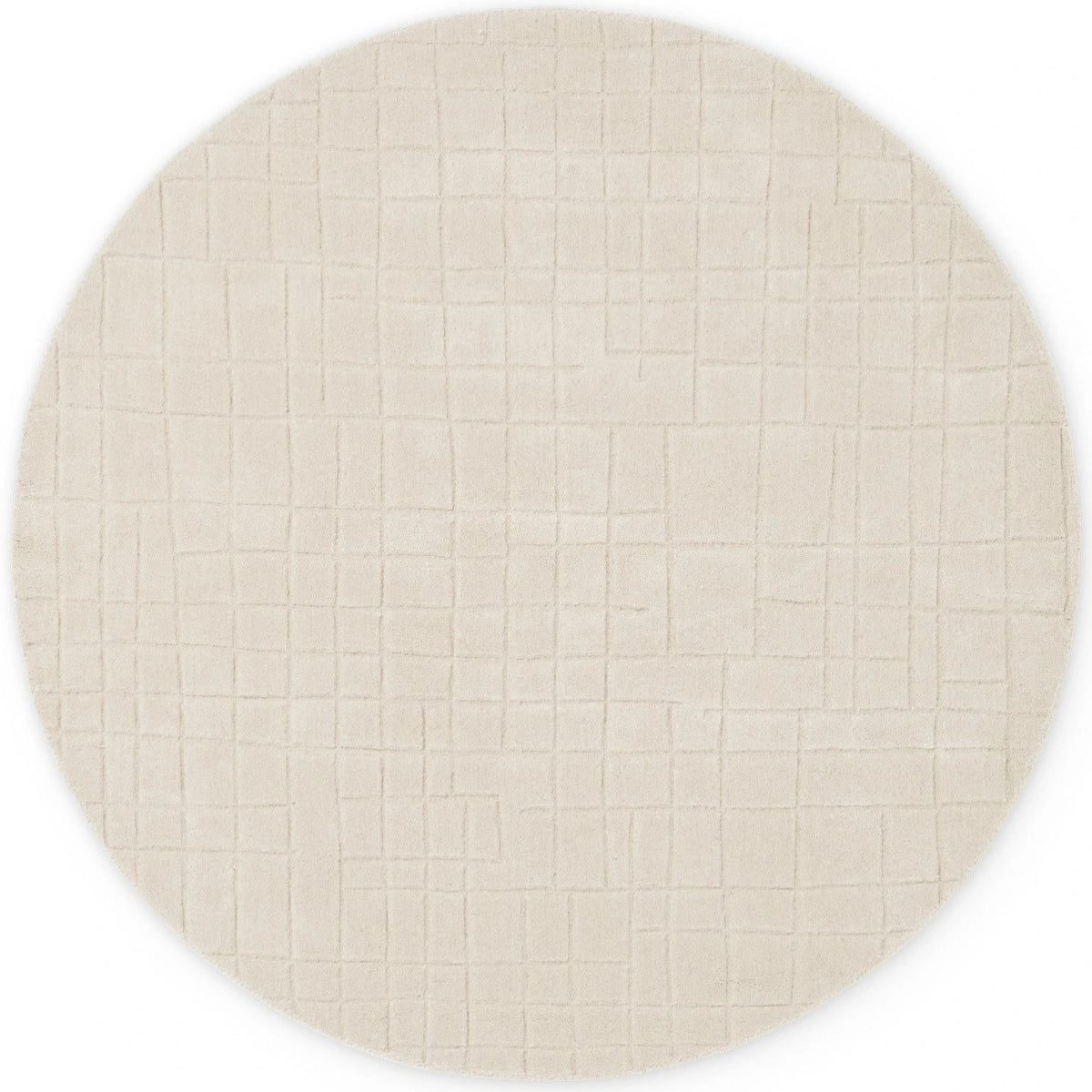 Tapis rond en Laine à Carreaux Crème - Villeroy &amp; Boch