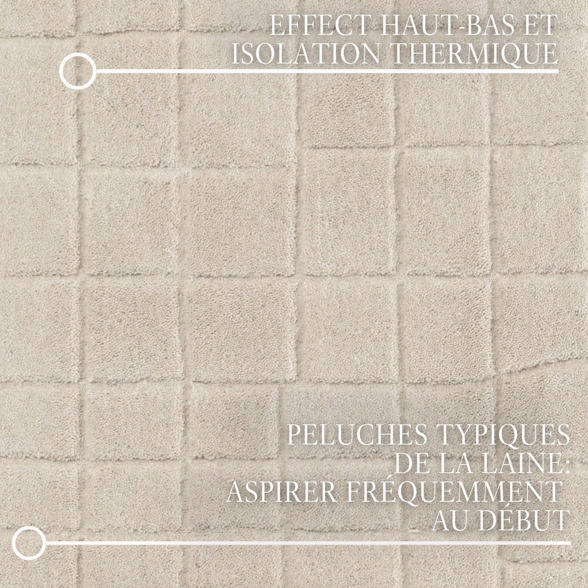 Tapis en Laine à Carreaux Crème - Villeroy &amp; Boch