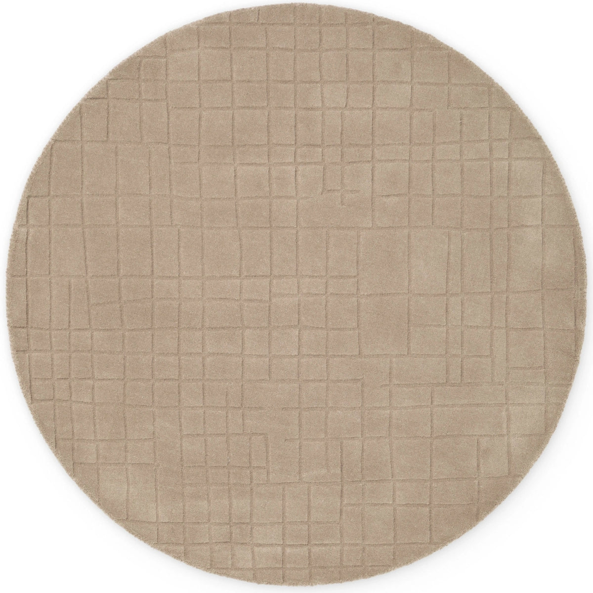 Tapis rond en Laine à Carreaux Beige - Villeroy &amp; Boch